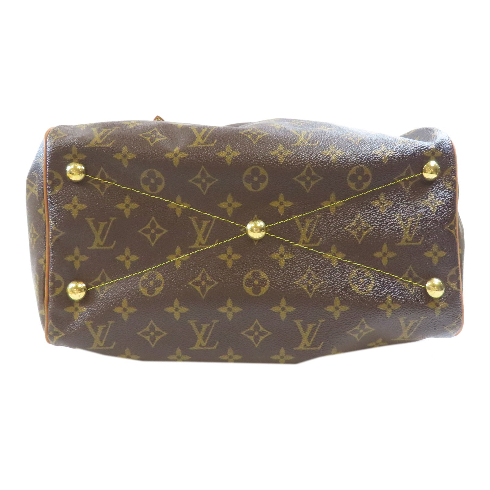 LOUIS VUITTON Monogram Tivoli GM金扣肩背袋棕色