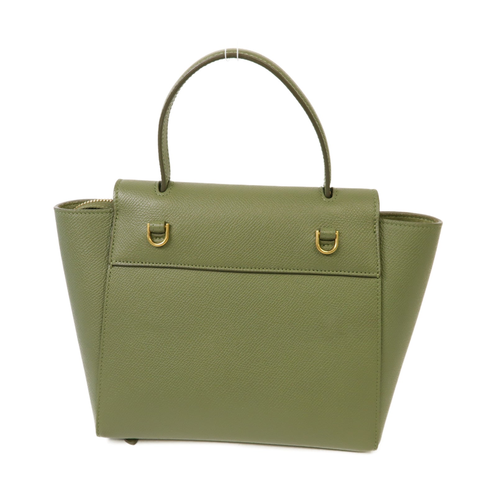 CELINE 牛皮皮革Nano Belt Bag金扣手挽肩背兩用袋綠色