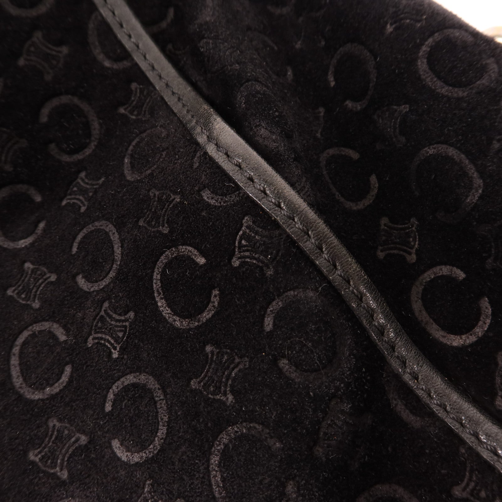 CELINE 麂皮皮革Vintage Shoulder Bag 055銀扣肩背袋