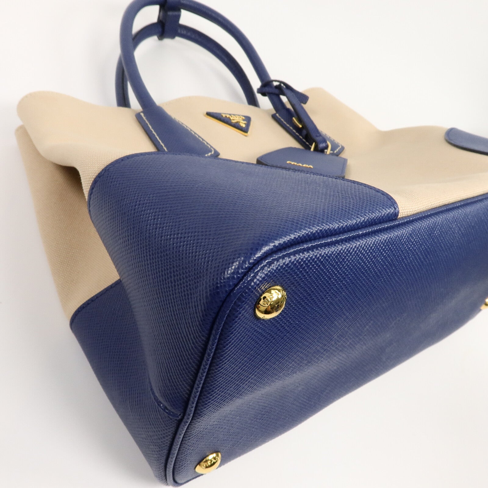 PRADA 牛皮皮革/帆布2 Way Shoulder Bag手挽肩背兩用袋