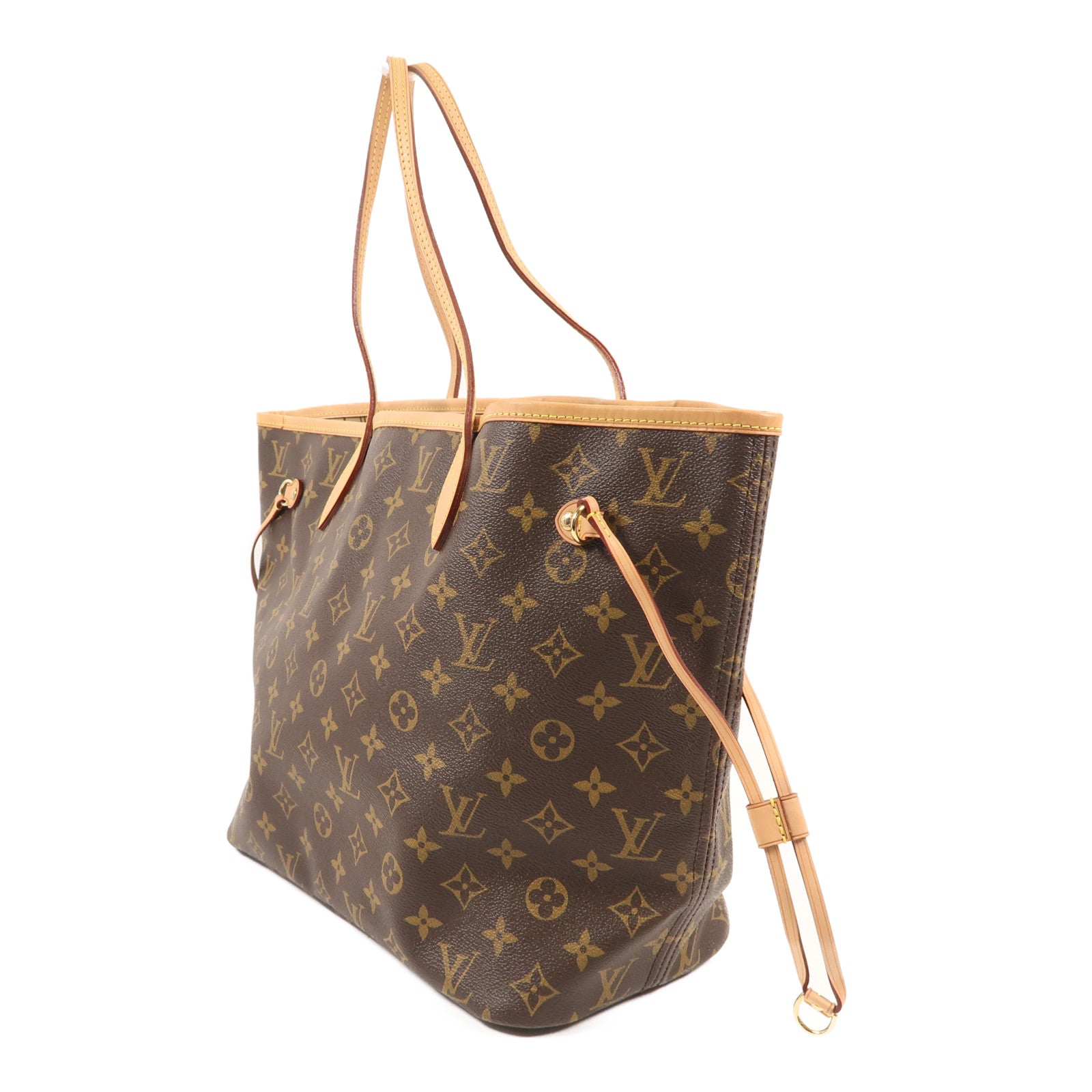 LOUIS VUITTON Monogram Neverfull MM金扣手挽袋