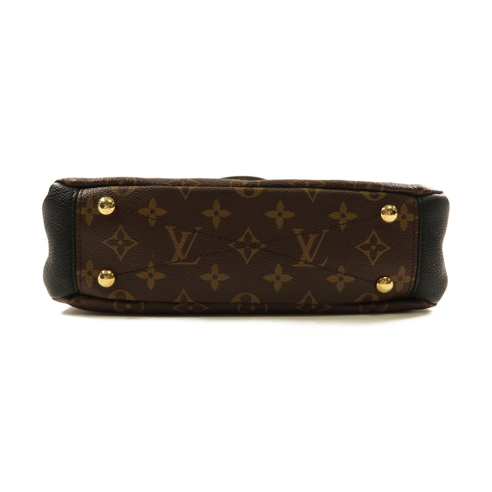 LOUIS VUITTON Monogram Pallas BB金扣手挽肩背兩用袋啡色/黑色
