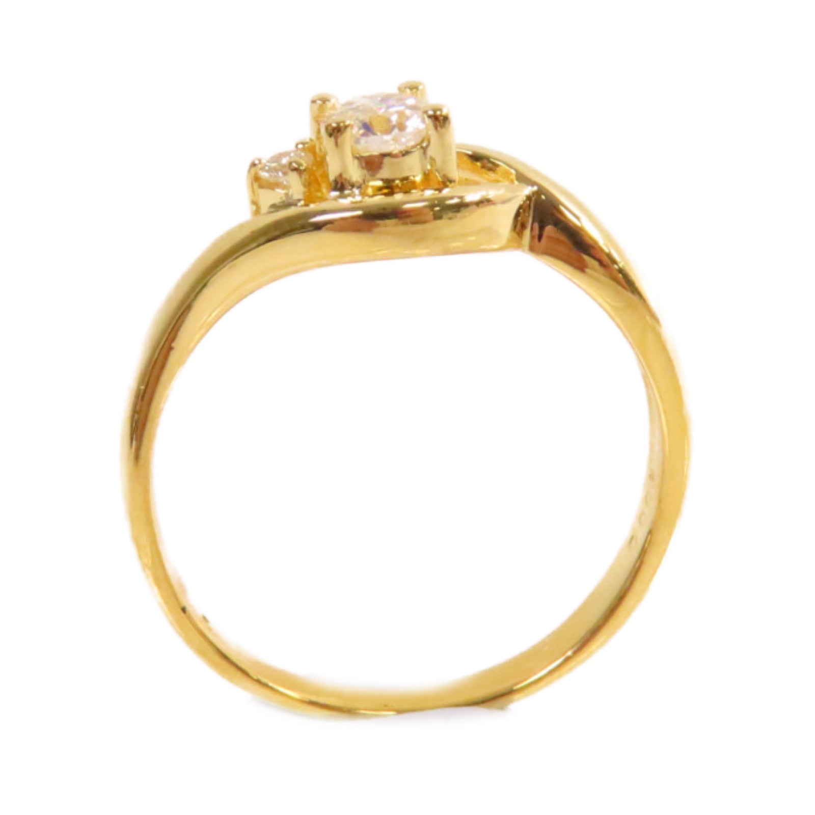 JEWELRY 【激減優惠】18K黃金/0.25ct鑽石/0.02ct鑽石Diamond Ring戒指US#6