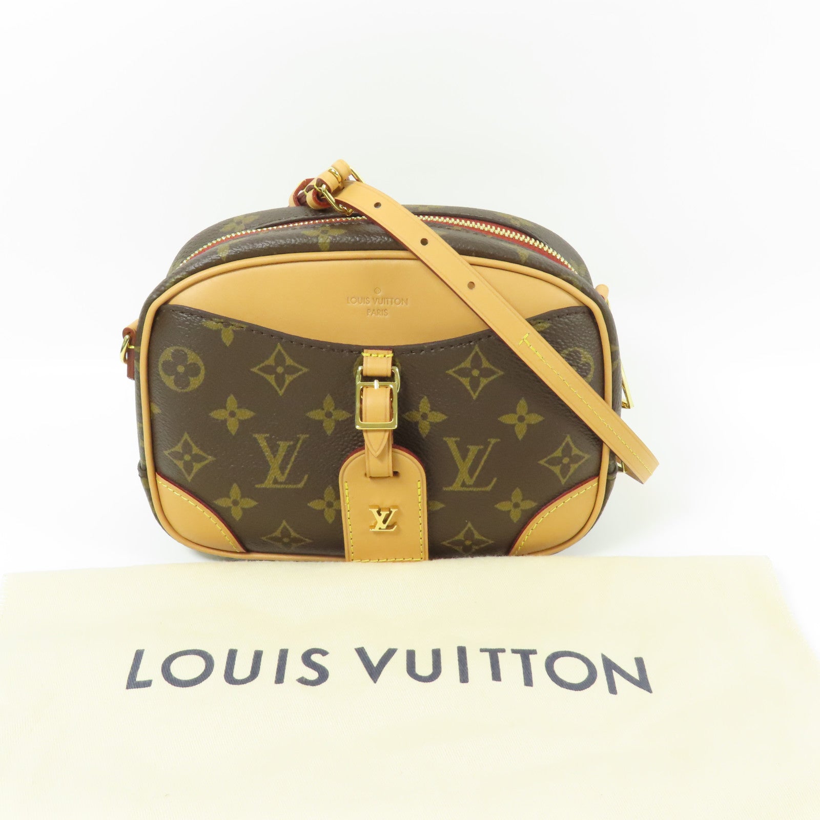 LOUIS VUITTON Monogram Deauville Mini金扣肩背袋