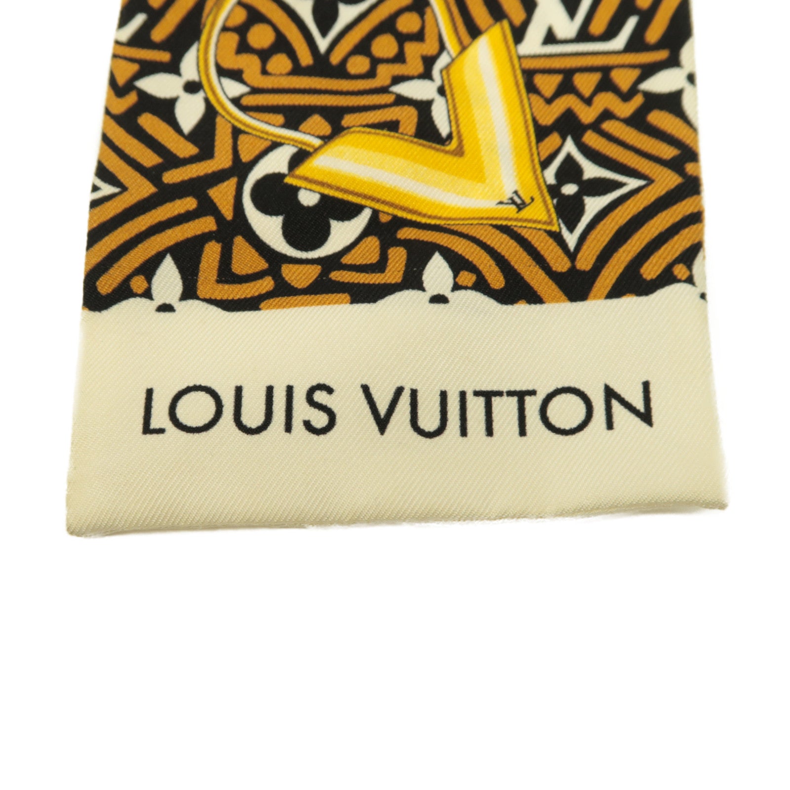 LOUIS VUITTON 絲質Crafty Confidential Bandeau絲巾啡色