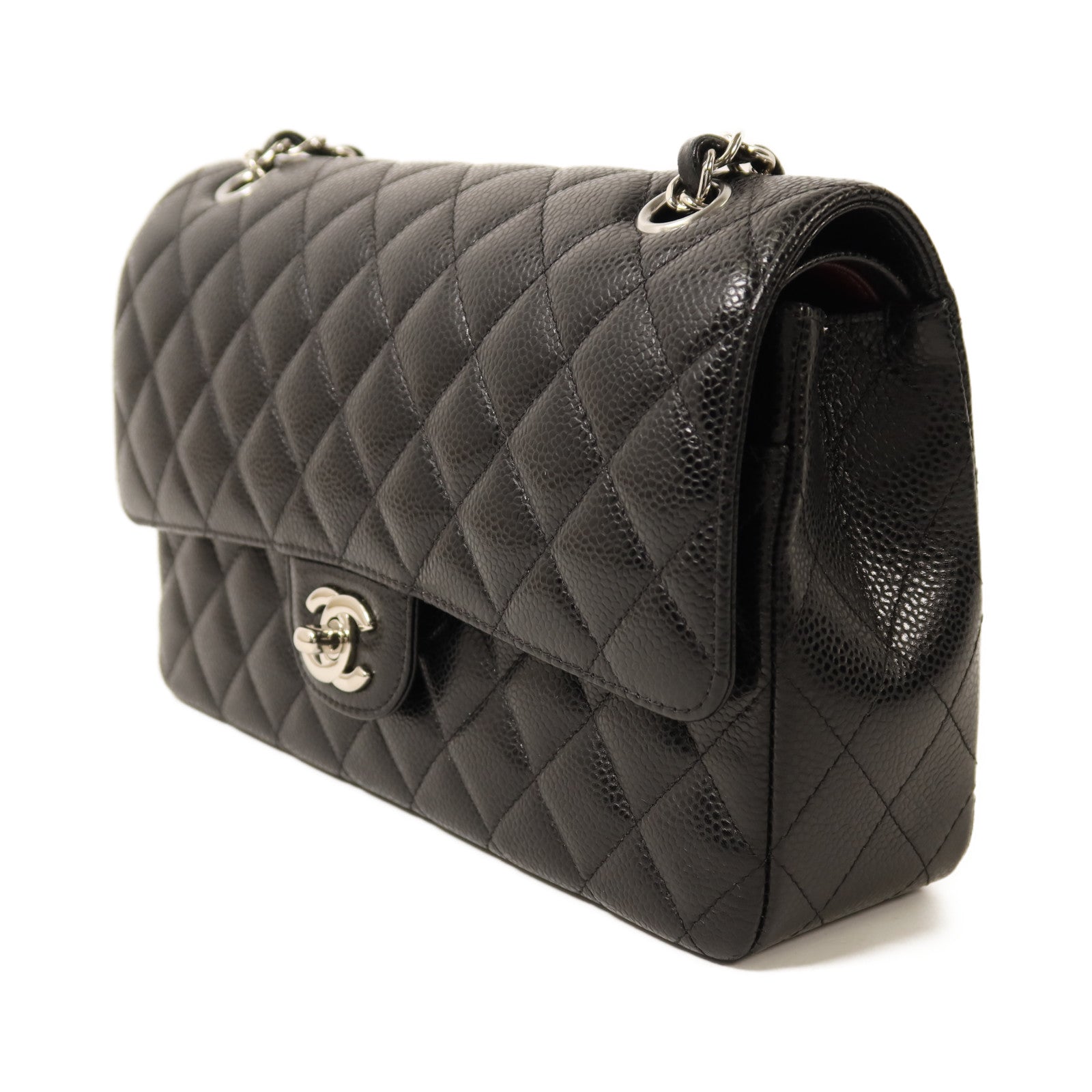 CHANEL 牛皮皮革Classic 25銀扣鏈帶肩背袋