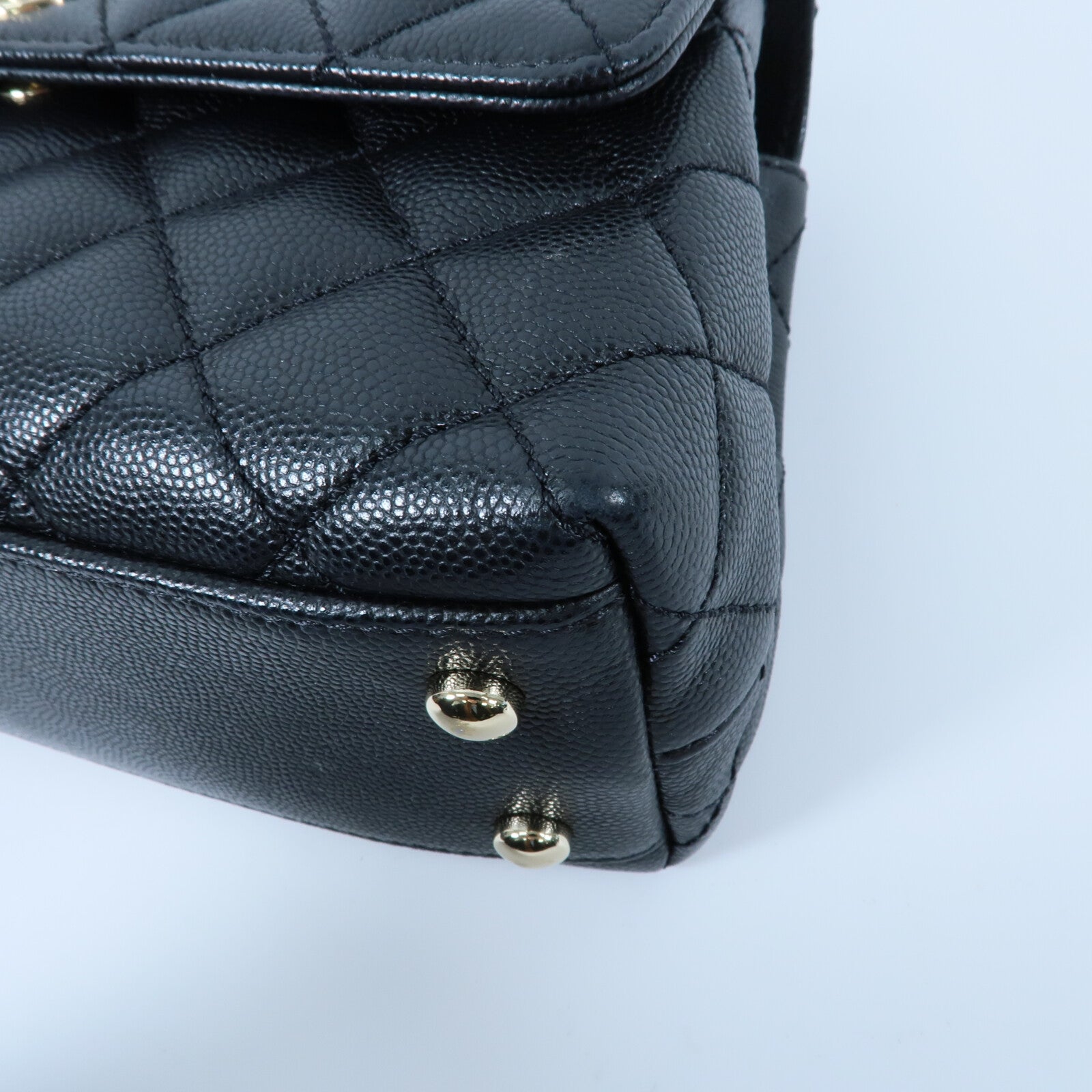 CHANEL 牛皮皮革Coco Handle Small鏈帶手挽肩背兩用袋