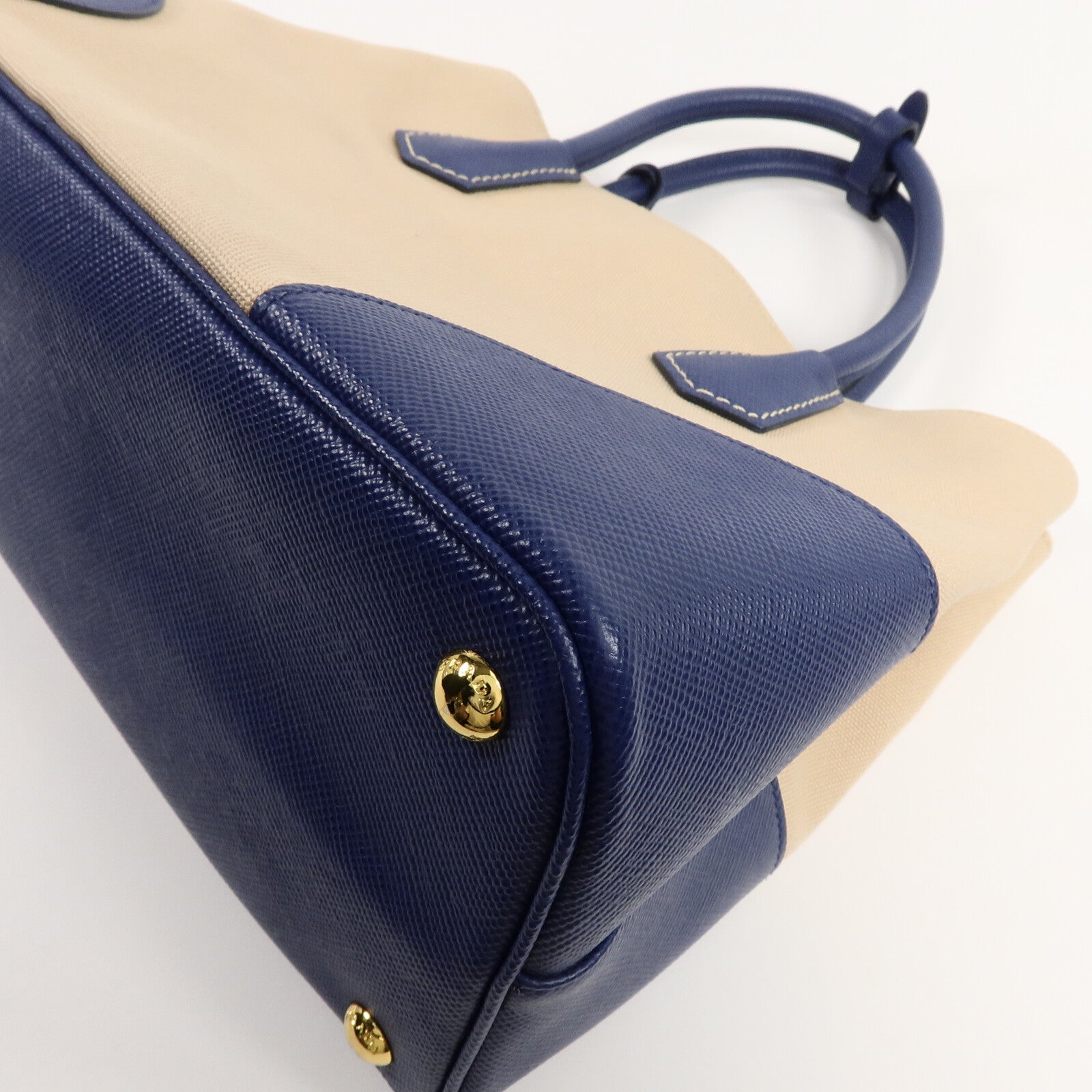 PRADA 牛皮皮革/帆布2 Way Shoulder Bag手挽肩背兩用袋