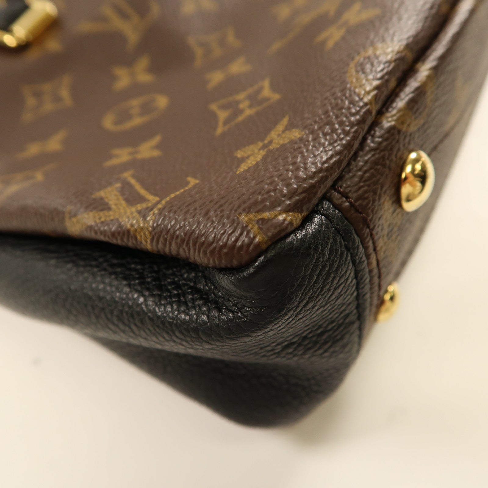 LOUIS VUITTON Monogram Pallas BB金扣手挽肩背兩用袋啡色/黑色