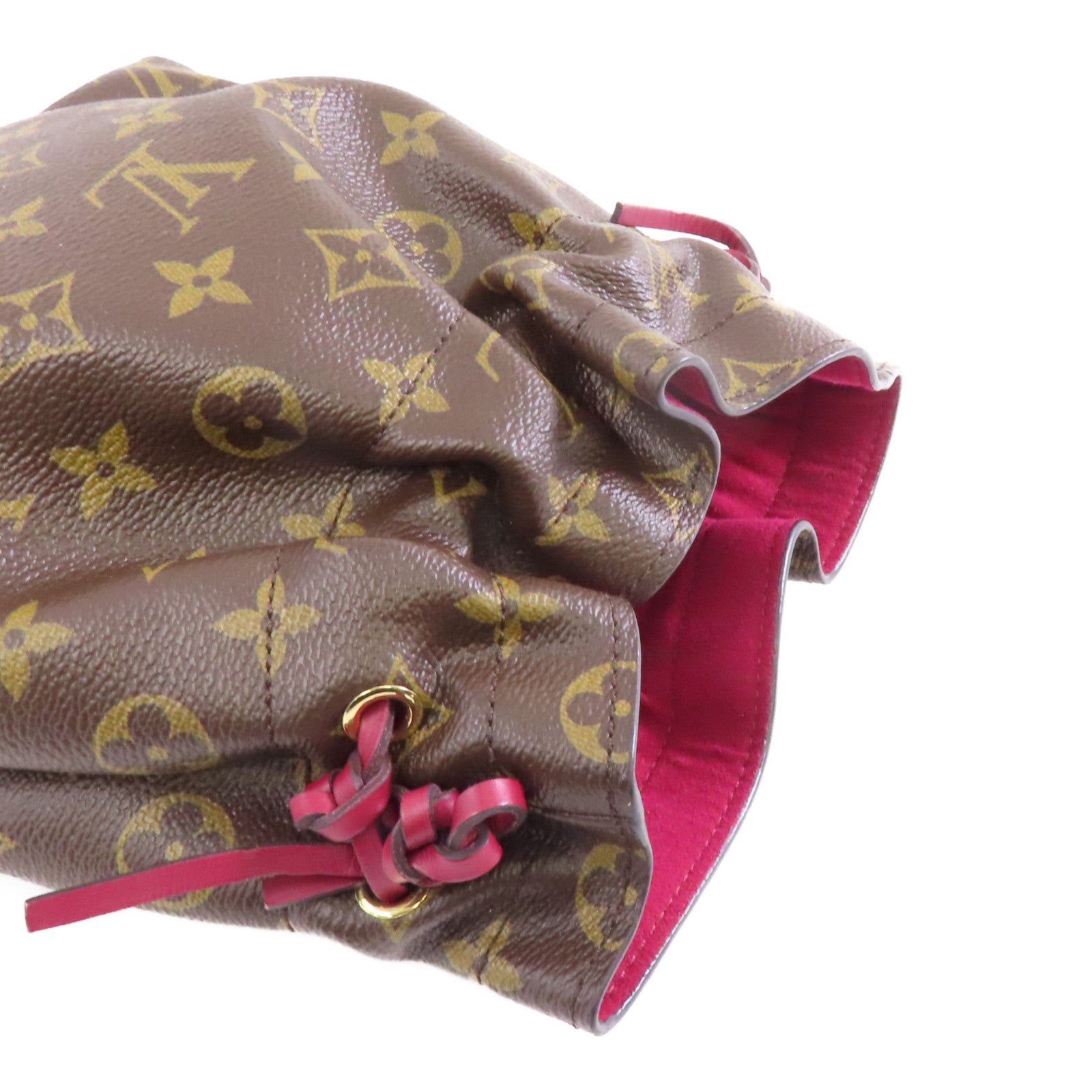 LOUIS VUITTON Monogram Posh Noe Drawstring Pouch金扣手拿包啡色/紫色