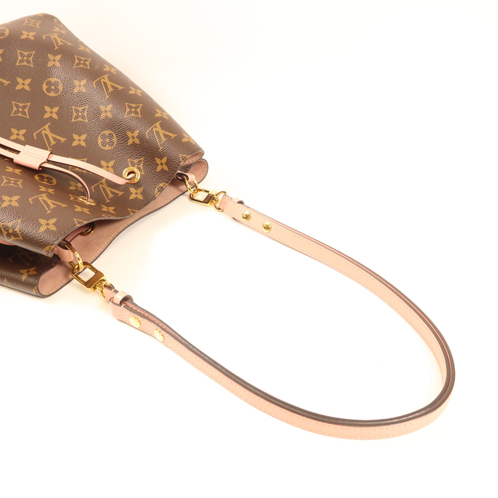 LOUIS VUITTON Monogram Neo Noe金扣手挽肩背兩用袋棕色/粉紅色