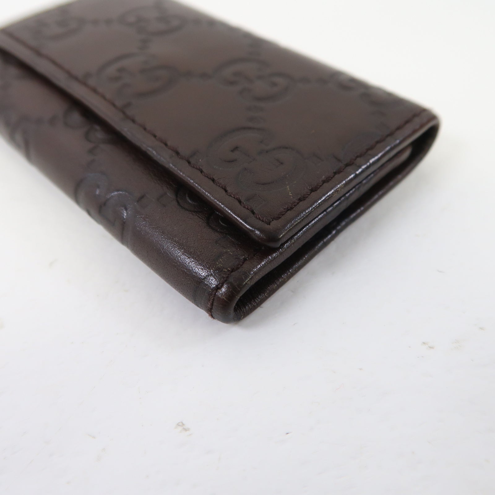 GUCCI 牛皮皮革Key Holder金扣鑰匙套啡色