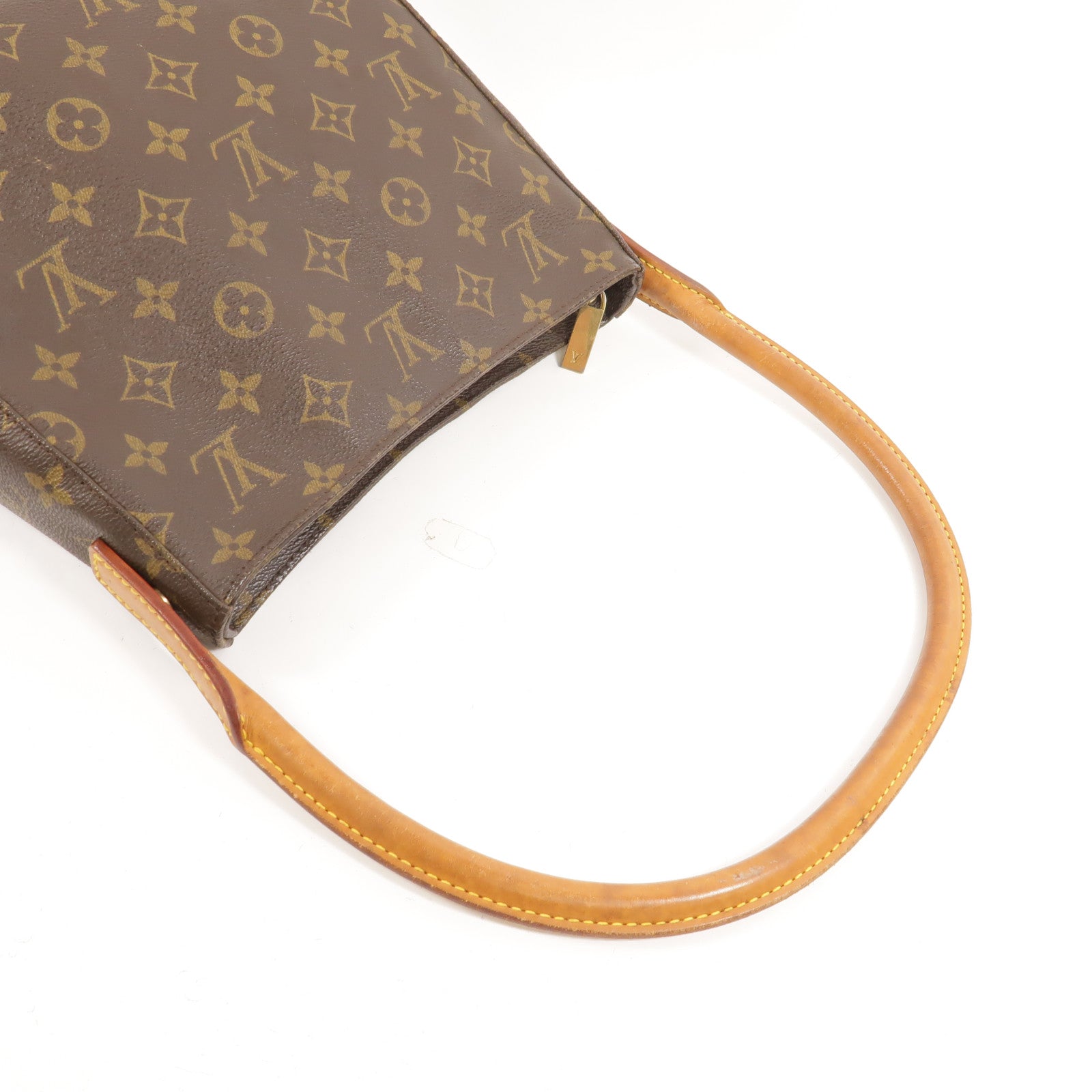 LOUIS VUITTON Monogram Looping MM金扣肩背袋棕色