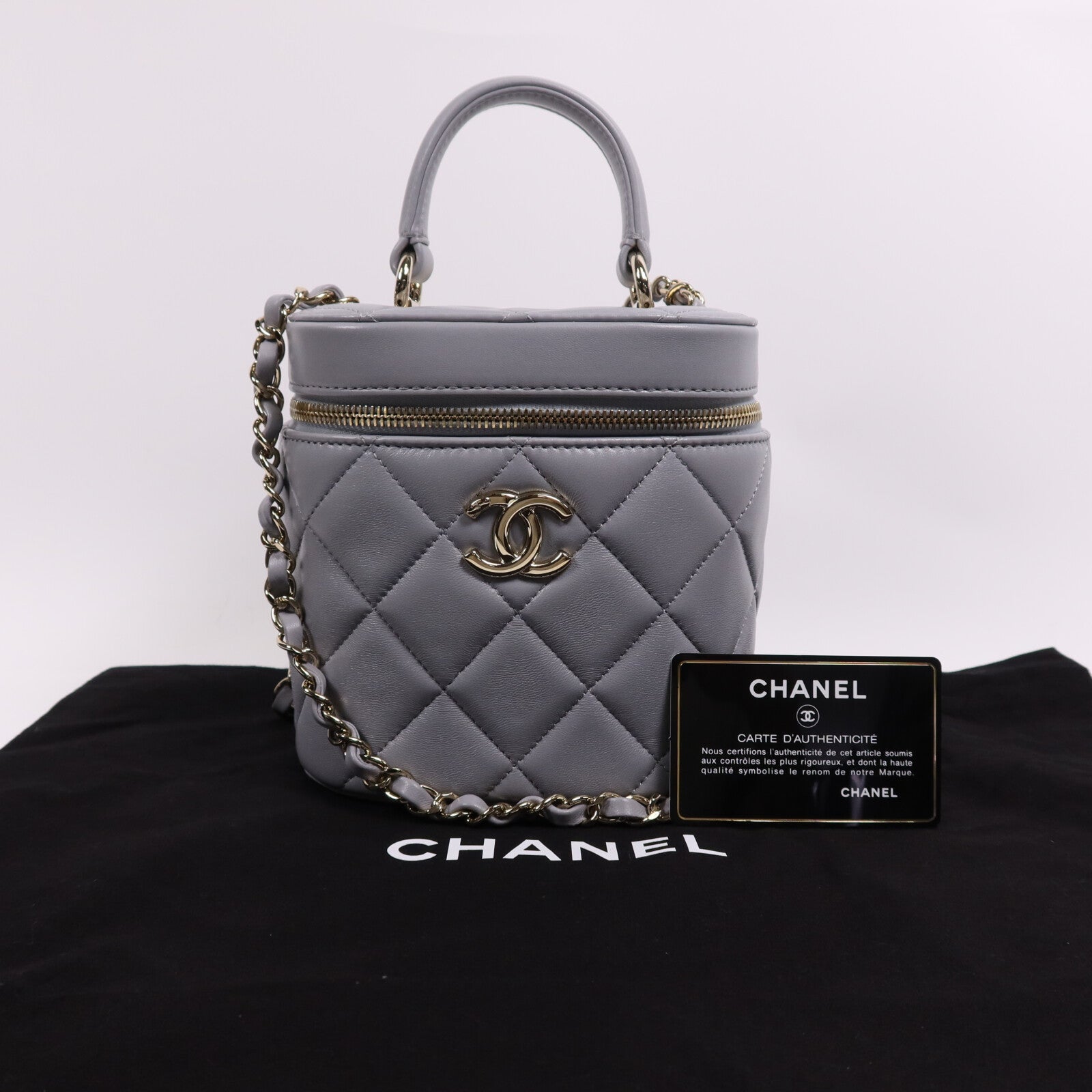 CHANEL 羊皮皮革Trendy CC Vanity Case金扣手挽肩背兩用袋