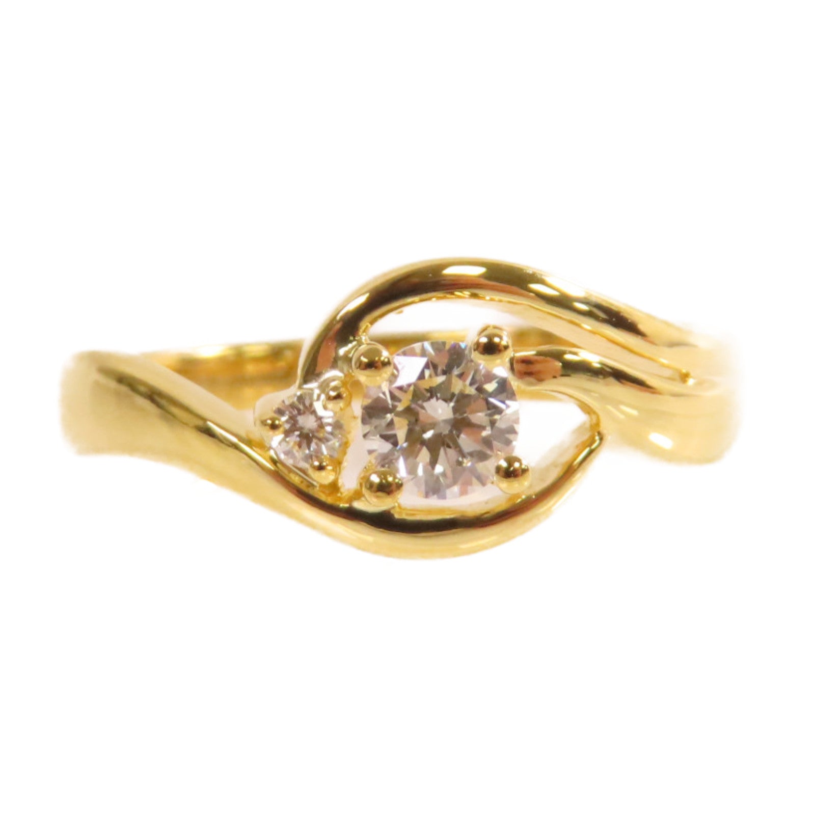 JEWELRY 【激減優惠】18K黃金/0.25ct鑽石/0.02ct鑽石Diamond Ring戒指US#6