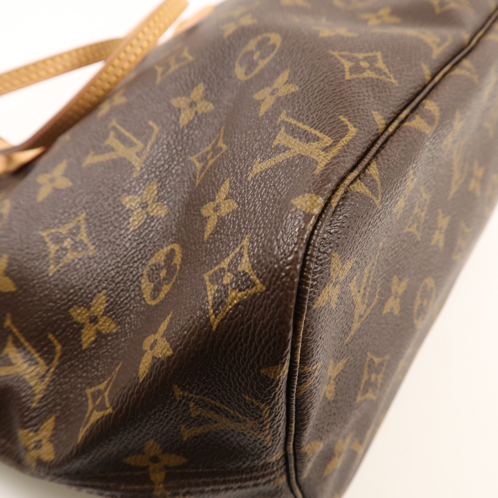 LOUIS VUITTON Monogram Neverfull MM金扣手挽袋