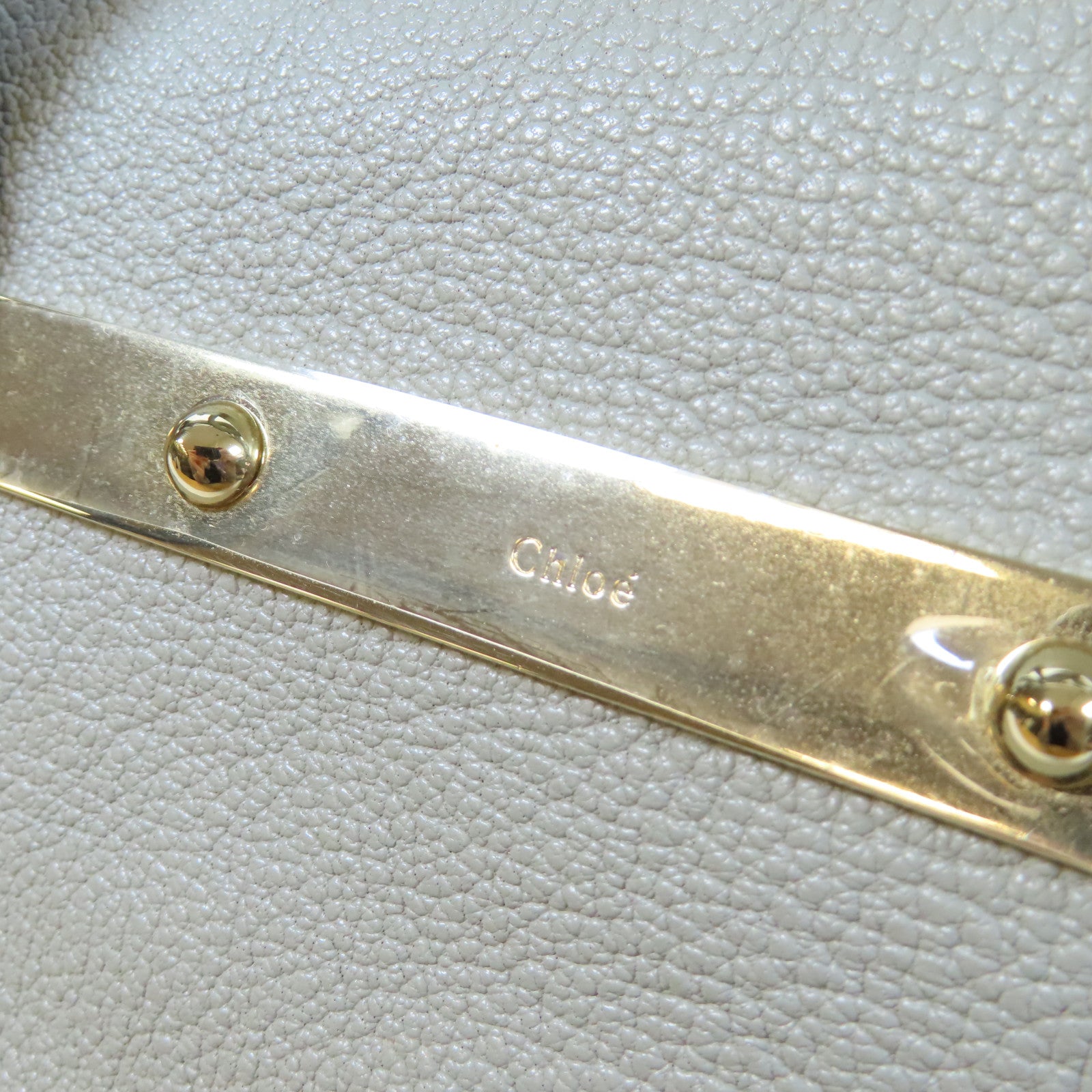 Chloe 【激減優惠】牛皮皮革2 Way Shoulder Bag金扣手挽肩背兩用袋灰色