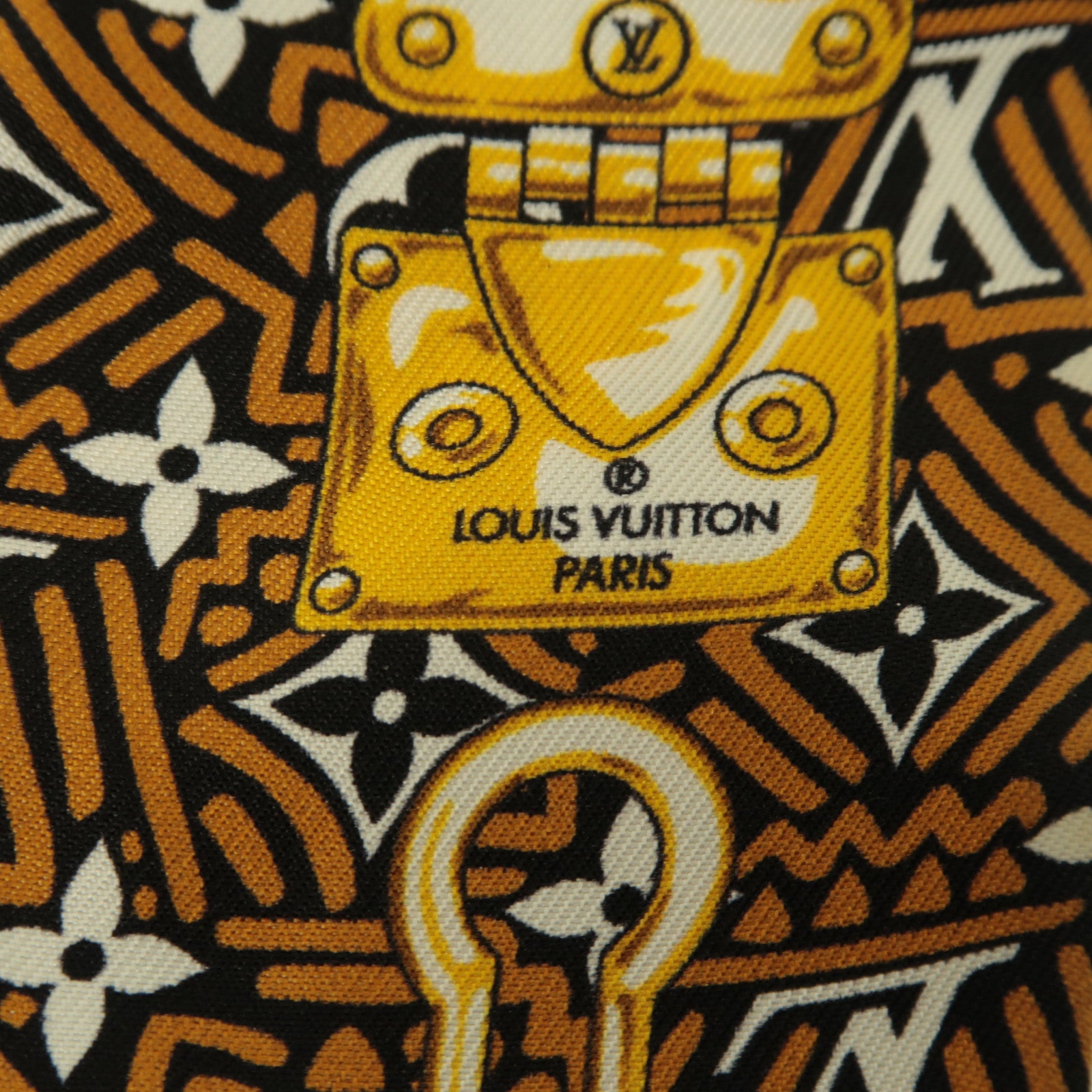 LOUIS VUITTON 絲質Crafty Confidential Bandeau絲巾啡色