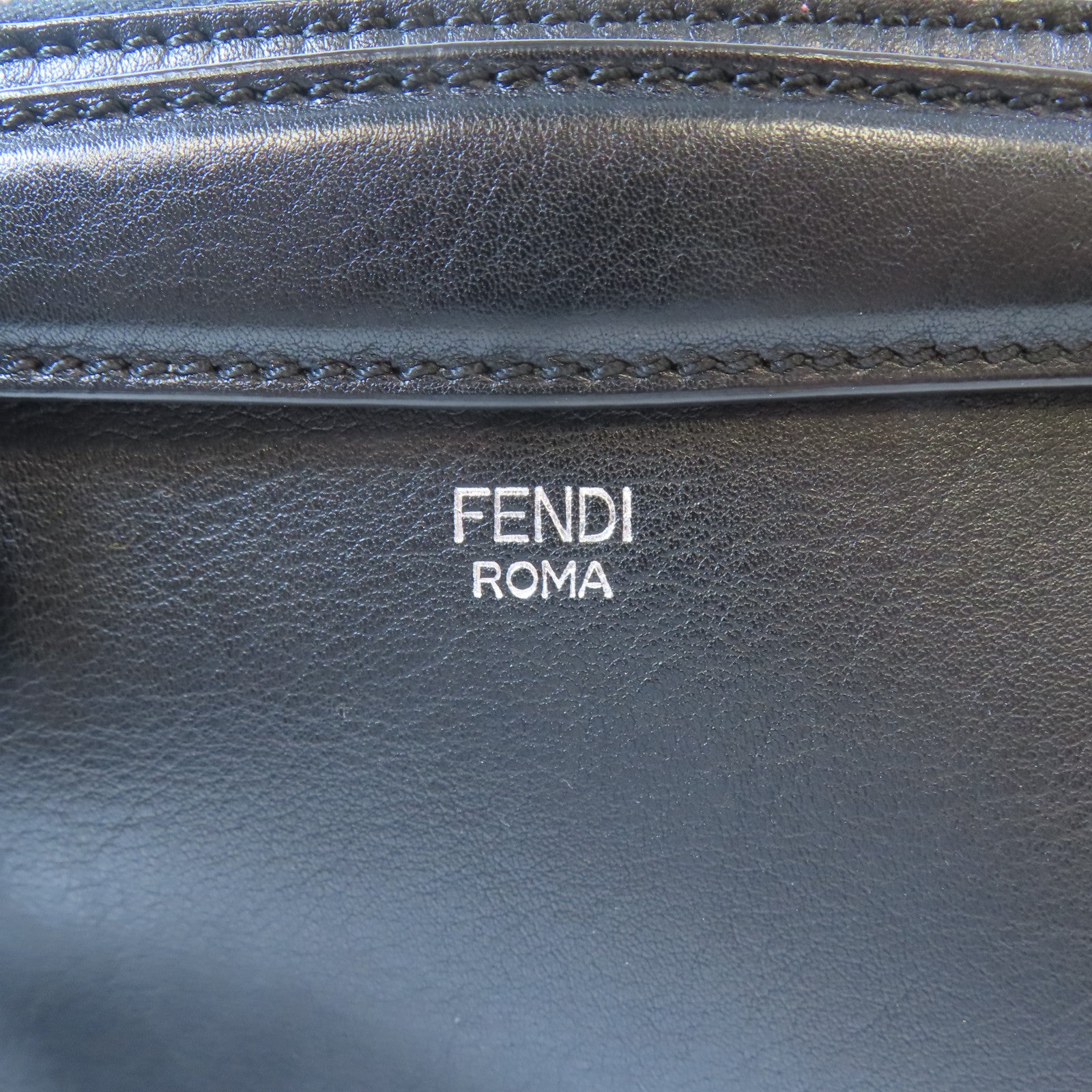 FENDI 牛皮皮革By The Way銀扣手挽肩背兩用袋黑色