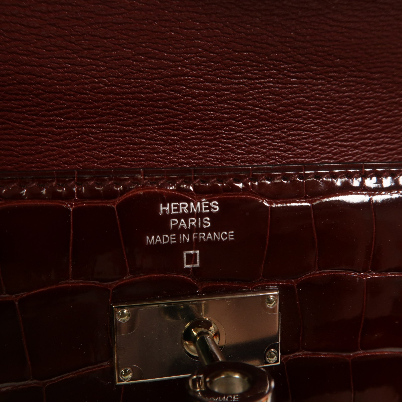 HERMES Alligator皮革Kelly Long Wallet長錢包Bourgogne