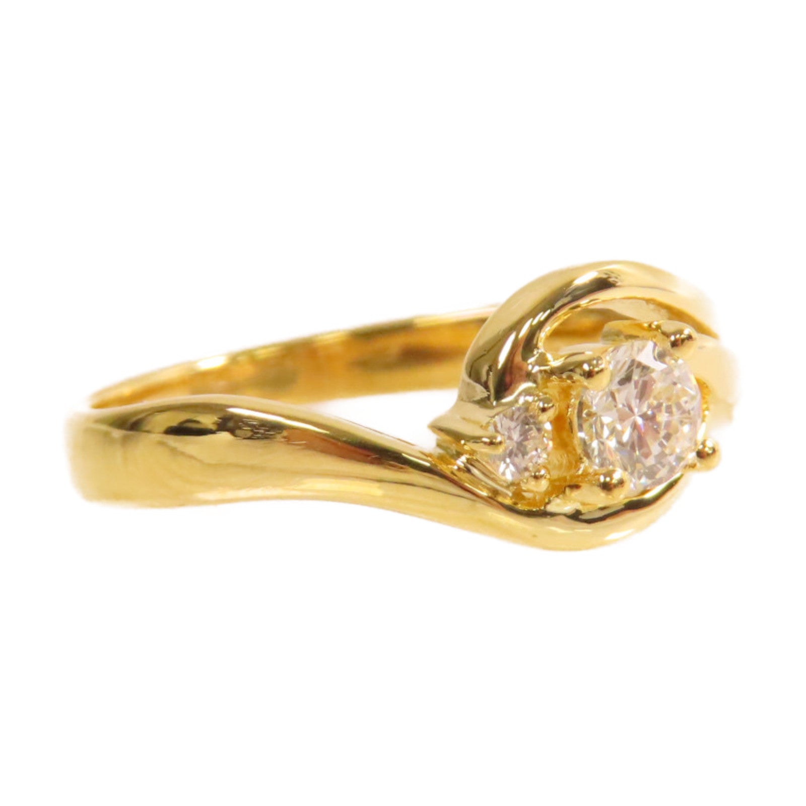 JEWELRY 【激減優惠】18K黃金/0.25ct鑽石/0.02ct鑽石Diamond Ring戒指US#6