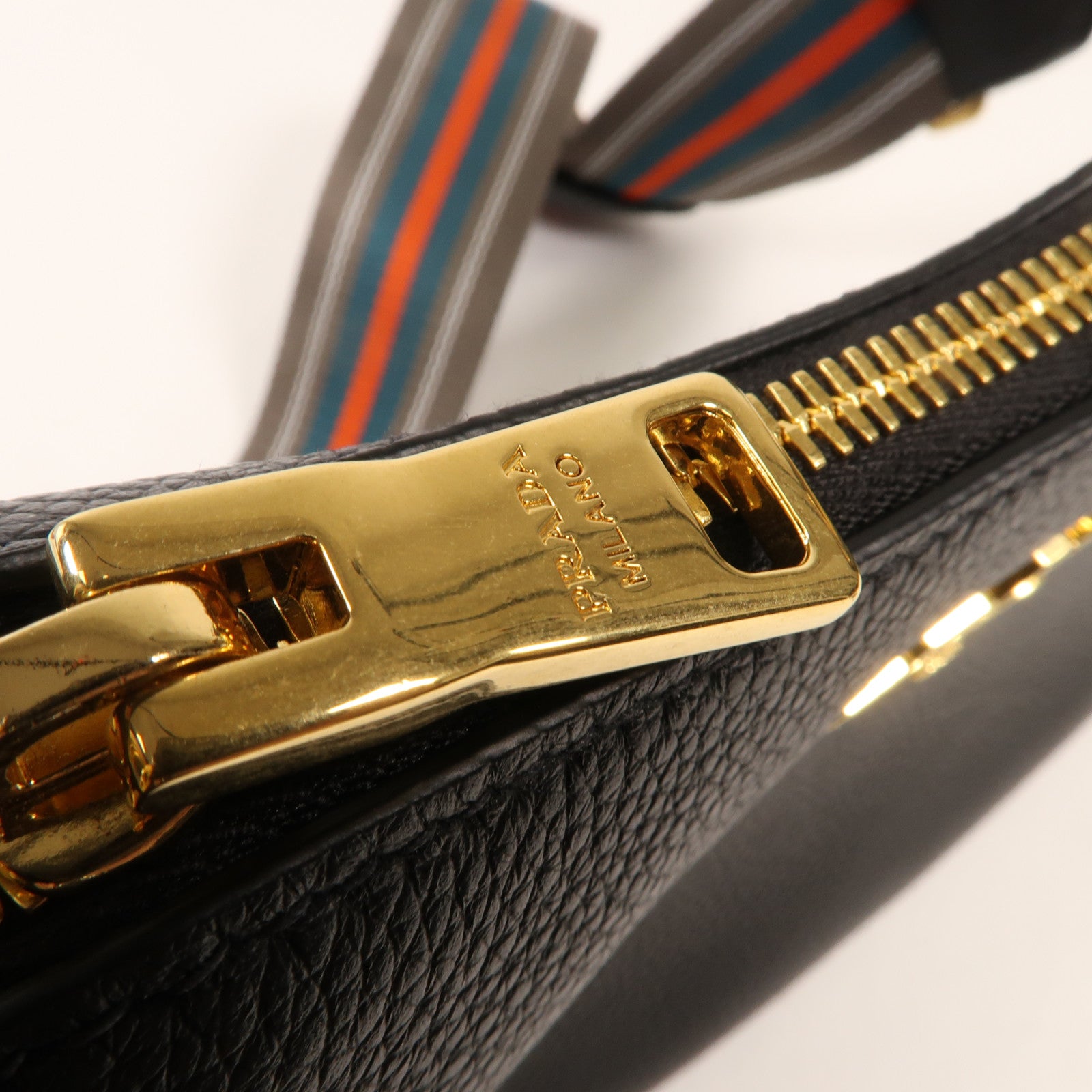 PRADA 牛皮皮革Vitello Phoenix金扣肩背袋