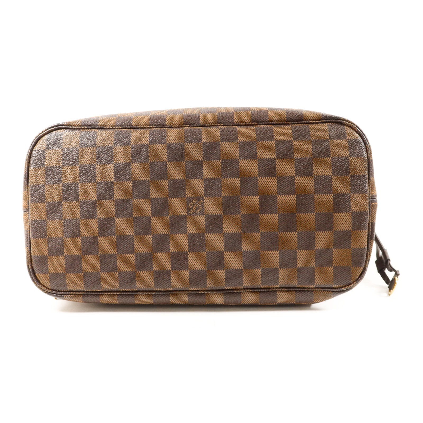LOUIS VUITTON Damier Neverfull MM金扣手挽袋