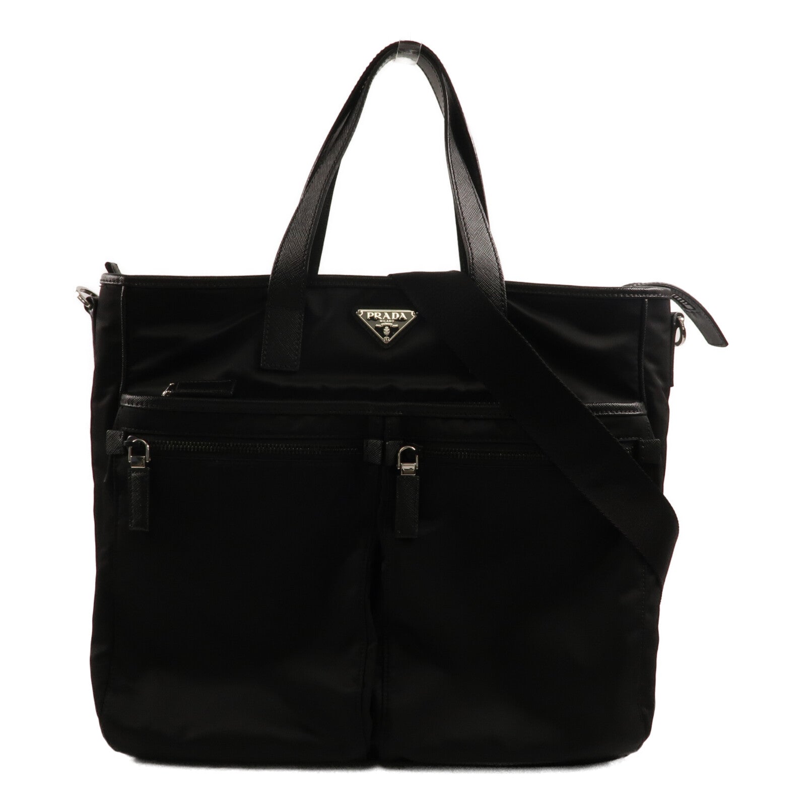 PRADA 尼龍/Saffiano皮革Tote Bag手挽肩背兩用袋