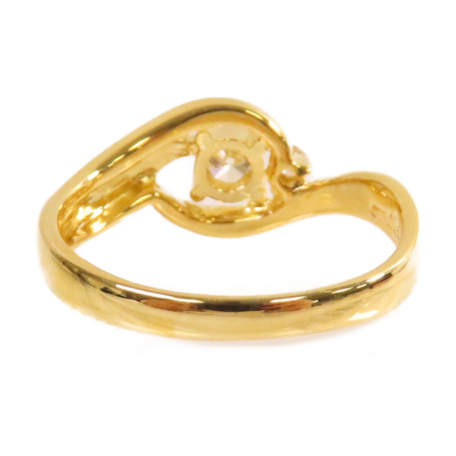 JEWELRY 【激減優惠】18K黃金/0.25ct鑽石/0.02ct鑽石Diamond Ring戒指US#6
