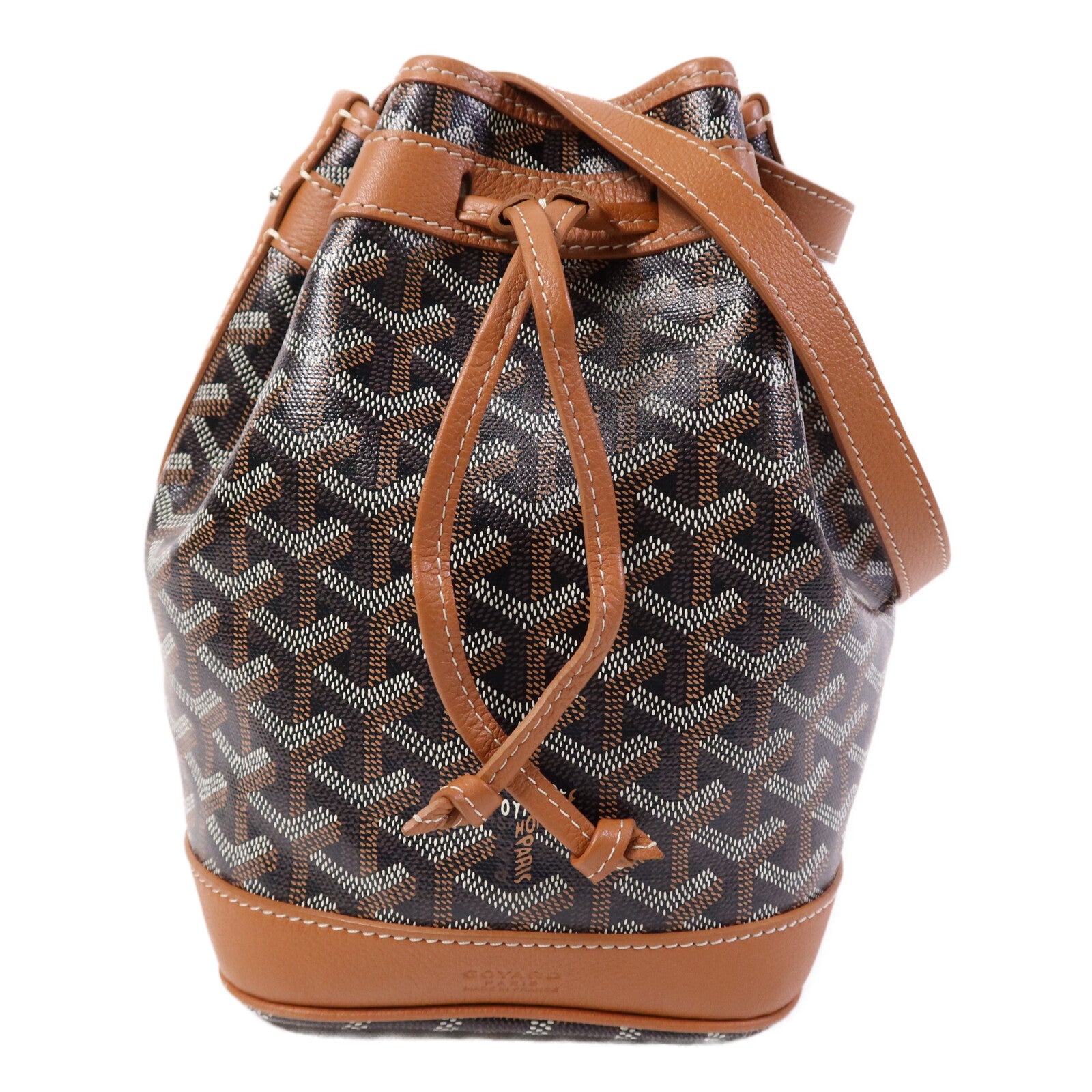 GOYARD 【激減優惠】塗層帆布Petit Flot Bucket銀扣肩背袋