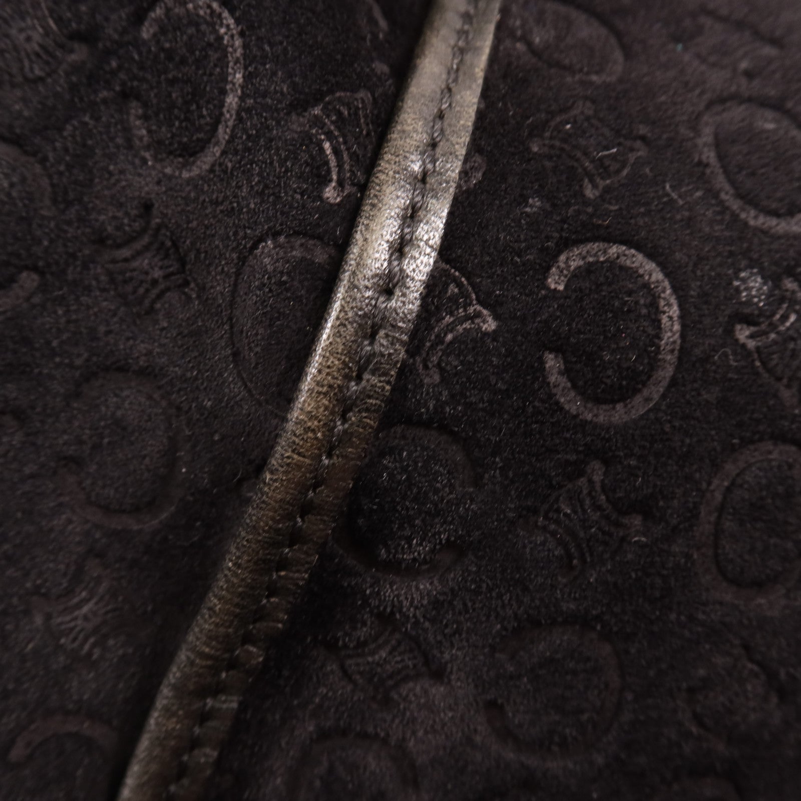 CELINE 麂皮皮革Vintage Shoulder Bag 055銀扣肩背袋