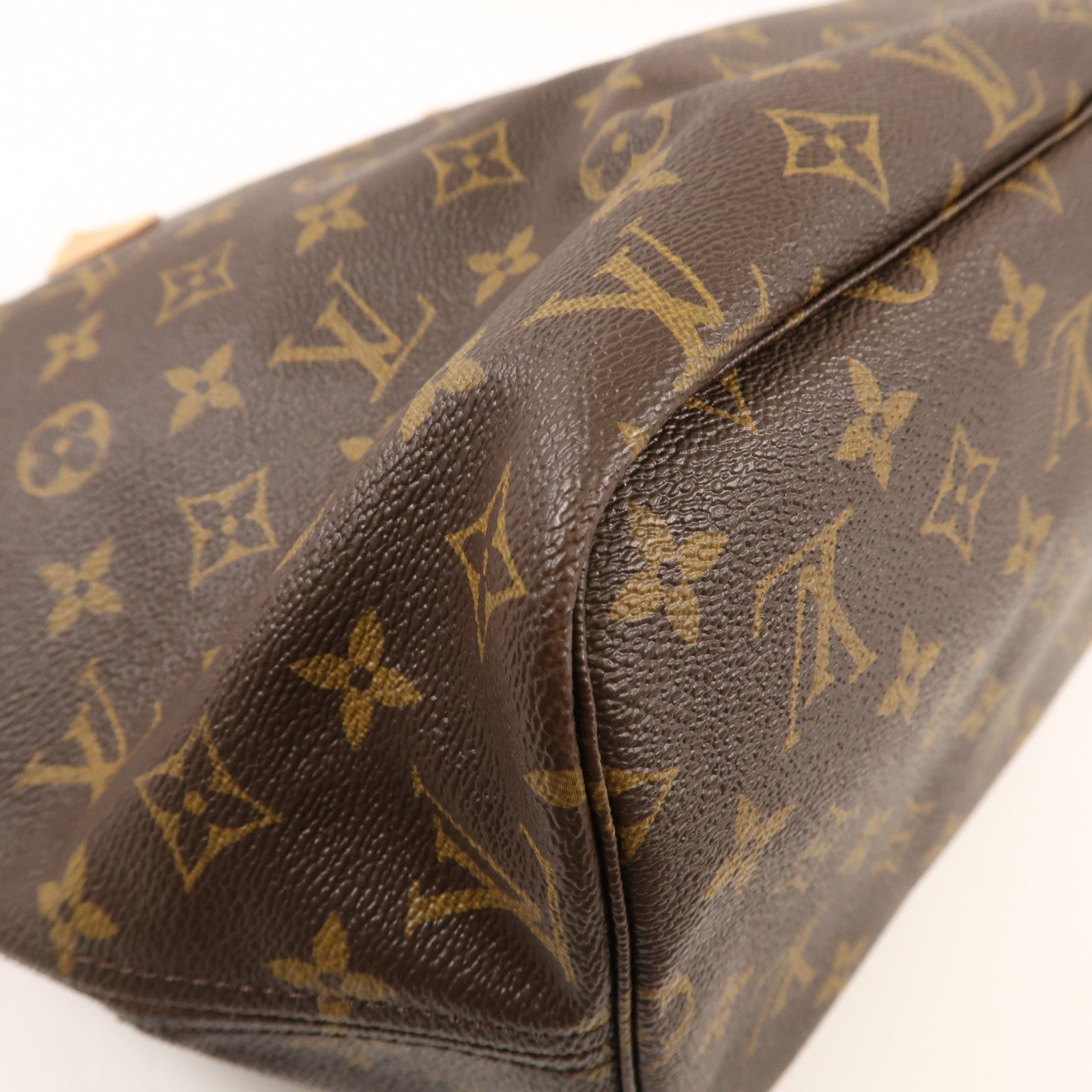 LOUIS VUITTON Monogram Neverfull MM金扣手挽袋