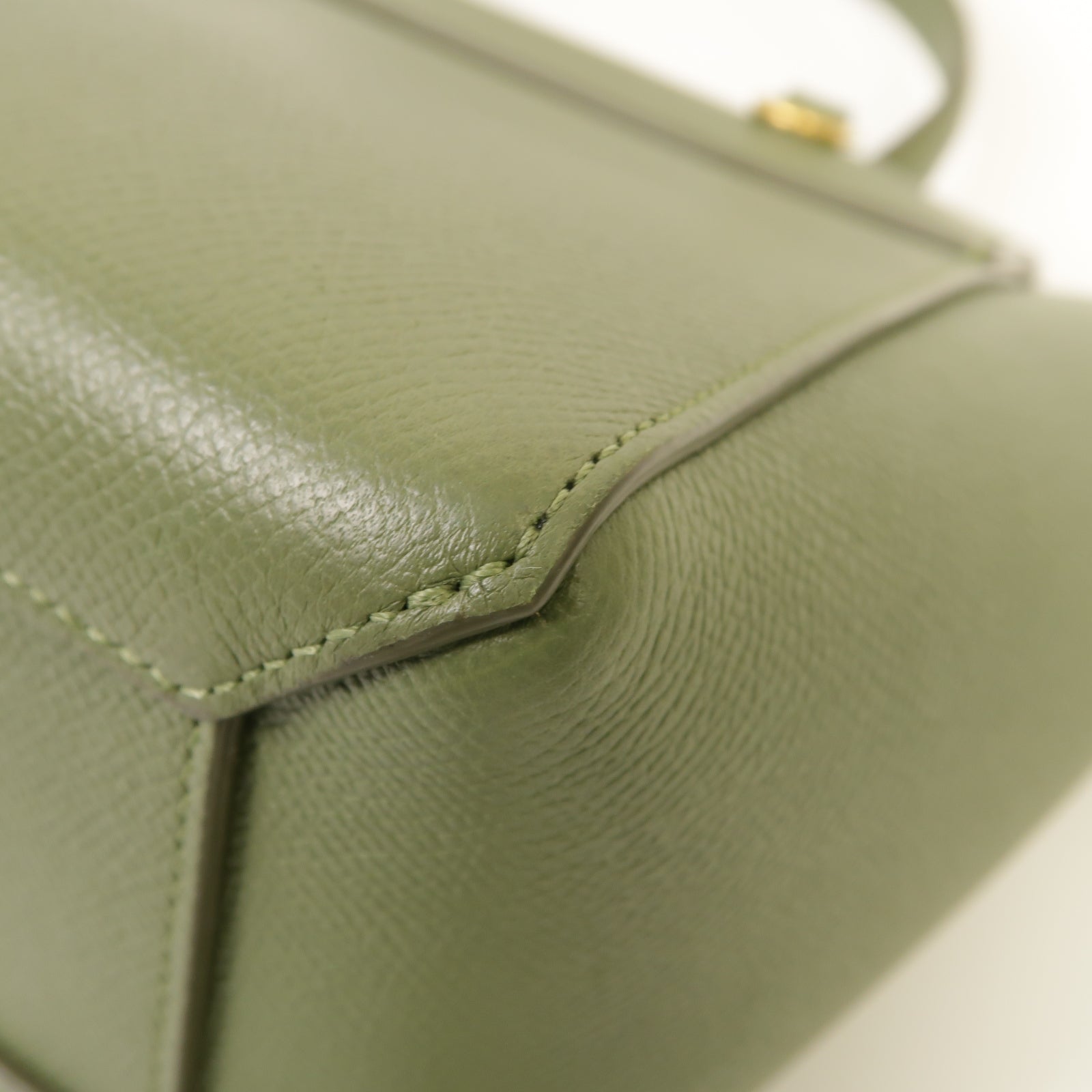 CELINE 牛皮皮革Nano Belt Bag金扣手挽肩背兩用袋綠色