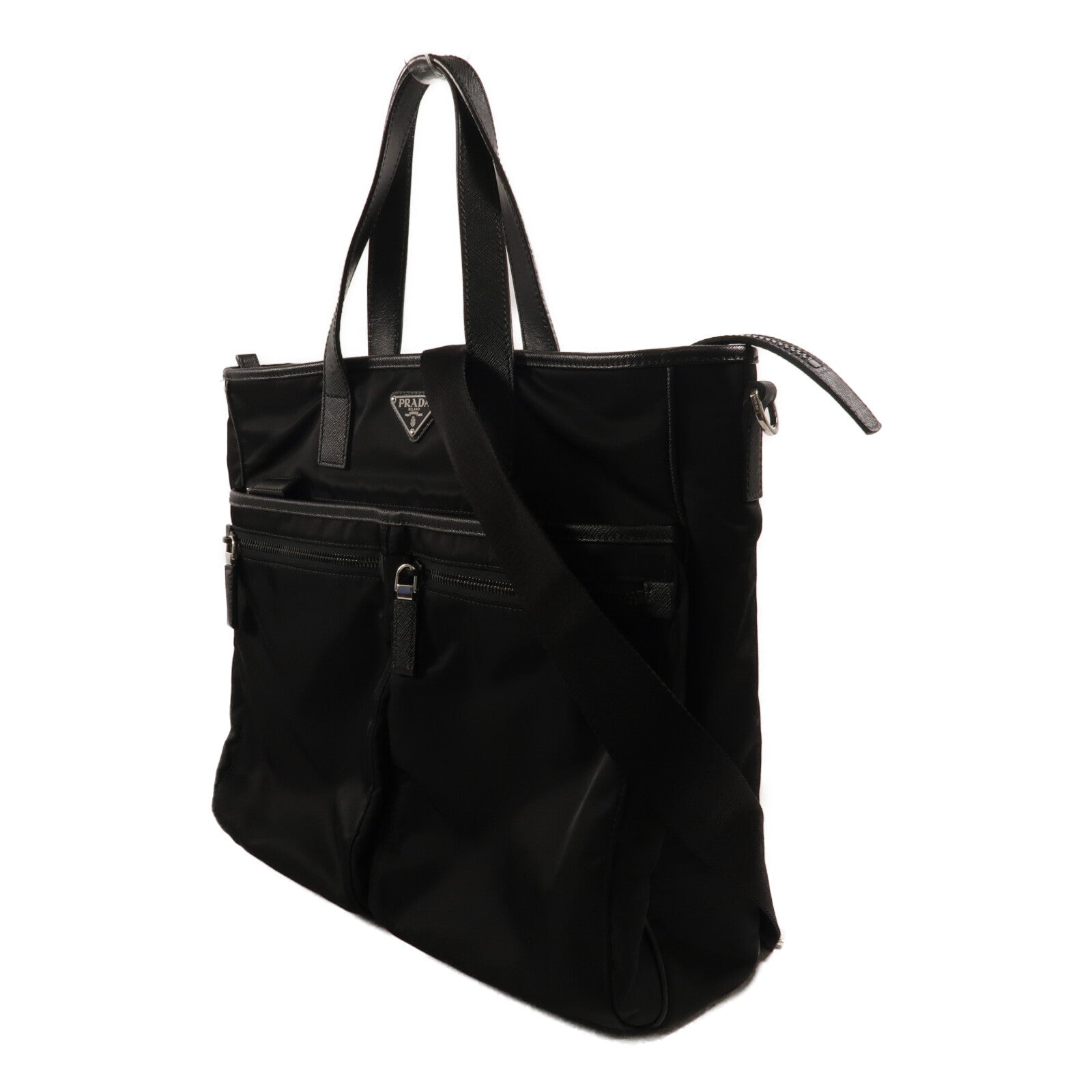 PRADA 尼龍/Saffiano皮革Tote Bag手挽肩背兩用袋