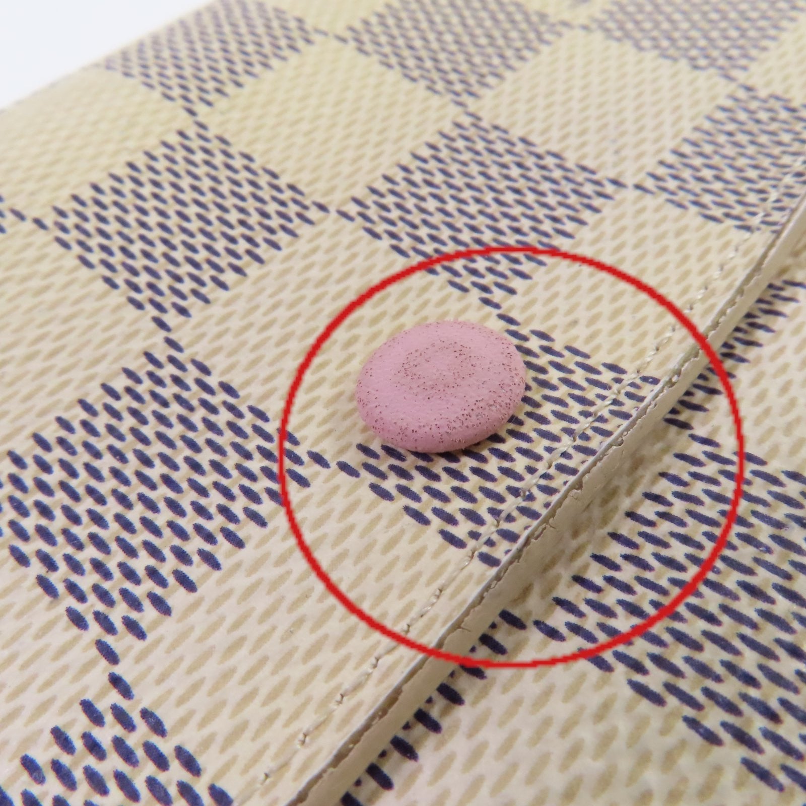 LOUIS VUITTON 【激減優惠】Damier Azur Emilie Long Wallet金扣長錢包米白色/粉紅色