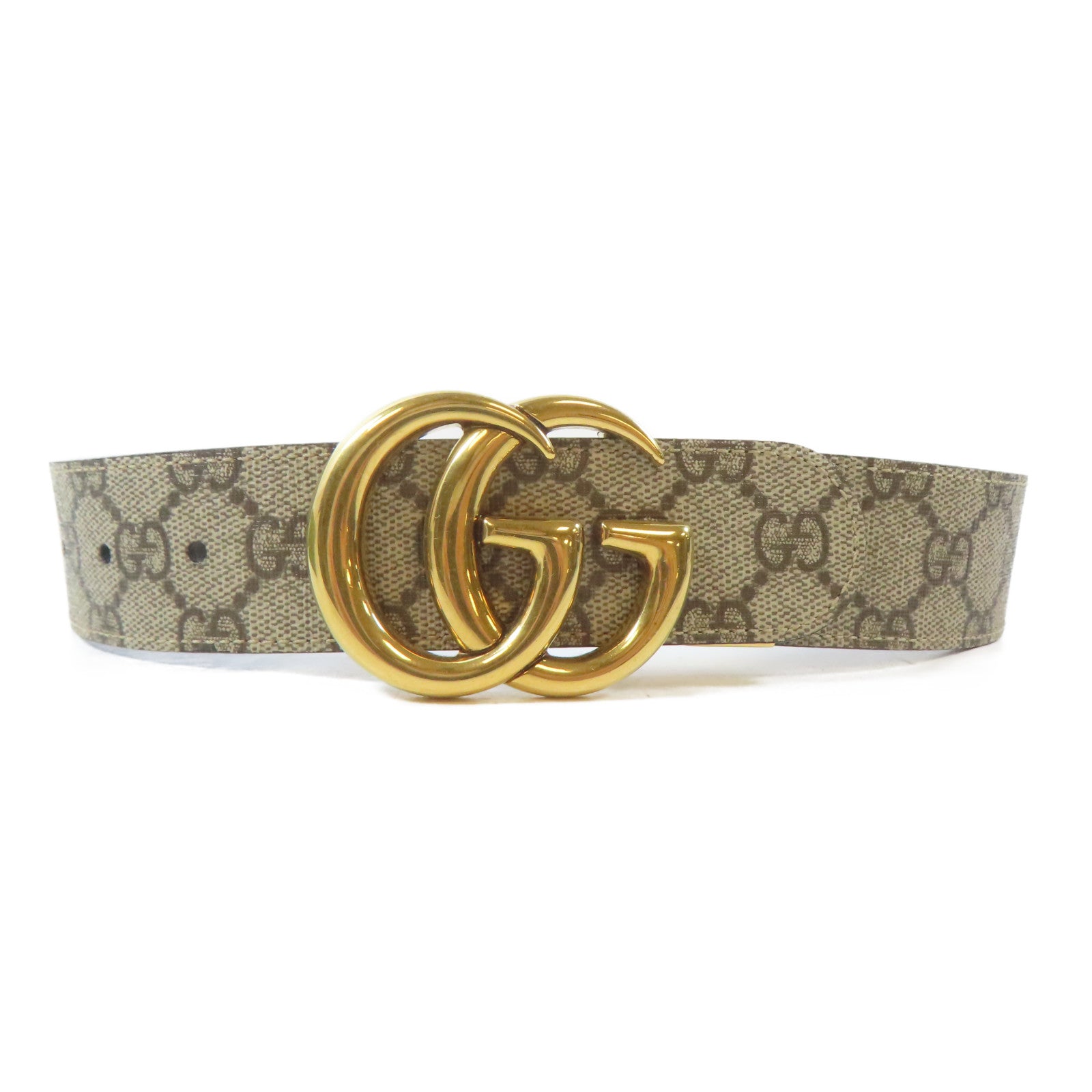 GUCCI 【激減優惠】PVC GG Marmont Reversible Belt皮帶米色