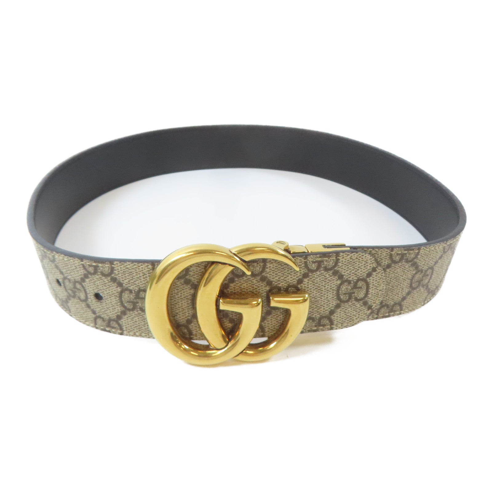GUCCI 【激減優惠】PVC GG Marmont Reversible Belt皮帶米色