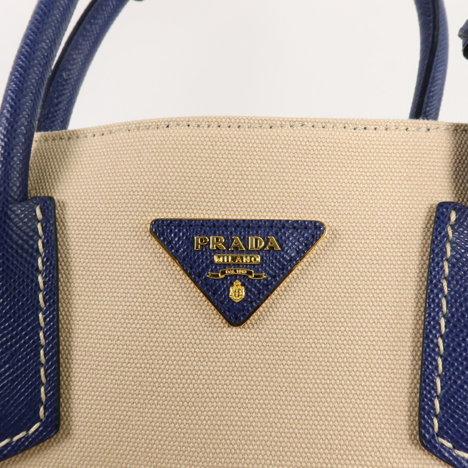 PRADA 牛皮皮革/帆布2 Way Shoulder Bag手挽肩背兩用袋