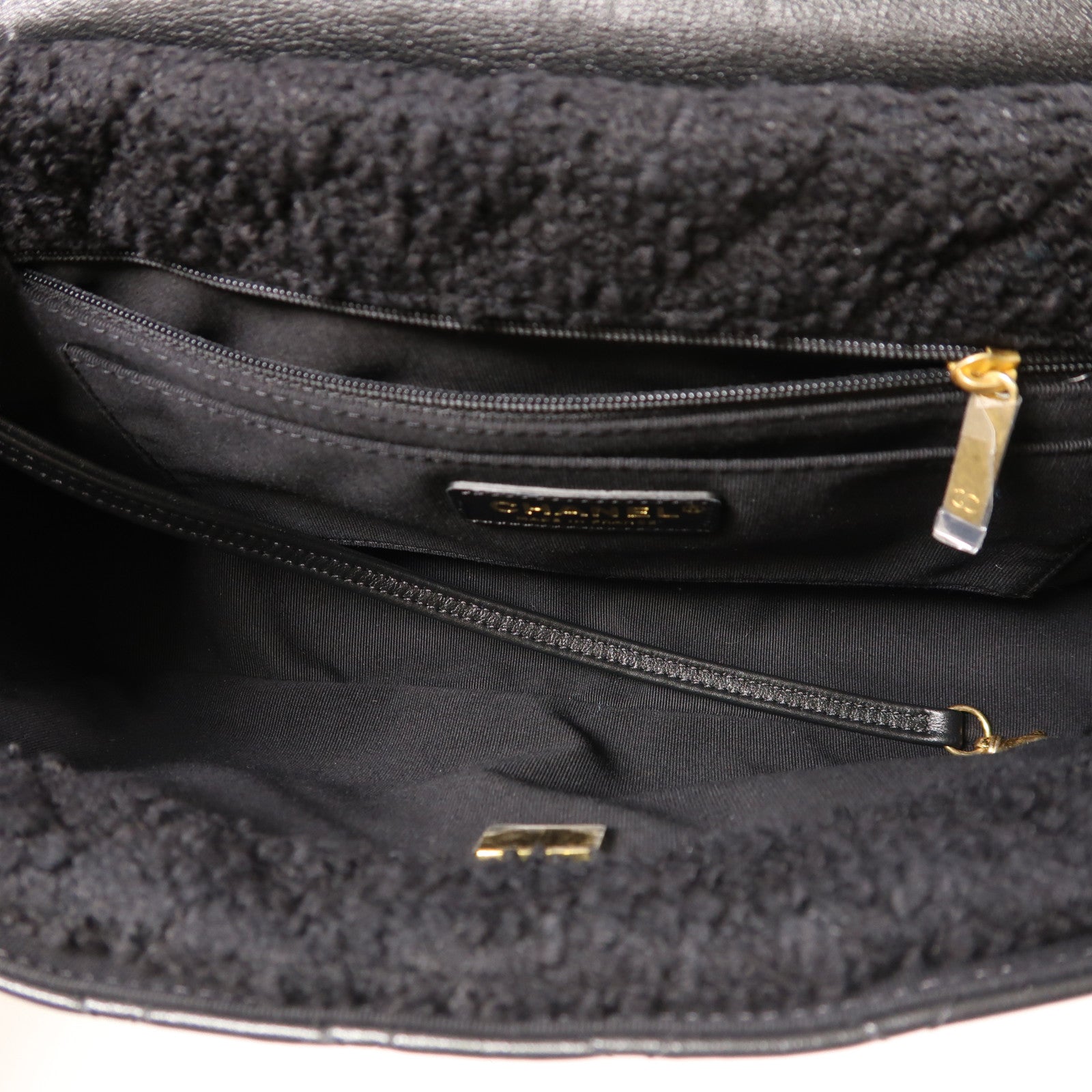 CHANEL 牛皮皮革/粗花呢2 Way Shoulder金扣手挽肩背兩用袋