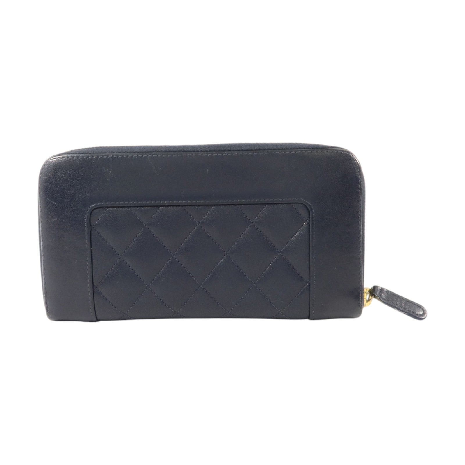CHANEL 羊皮皮革Vintage Long Zipped Wallet金扣長錢包