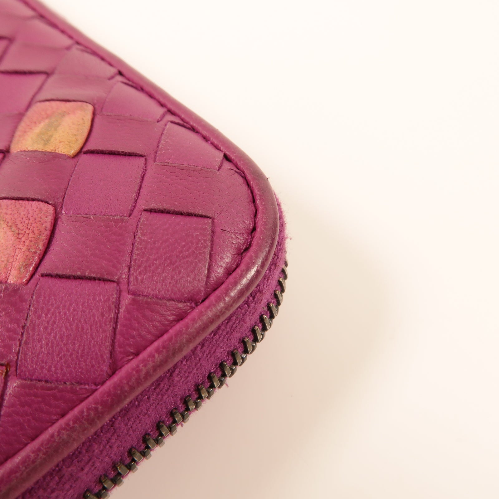 BOTTEGA VENETA 【激減優惠】羊皮皮革Long Wallet銀扣長錢包紫色
