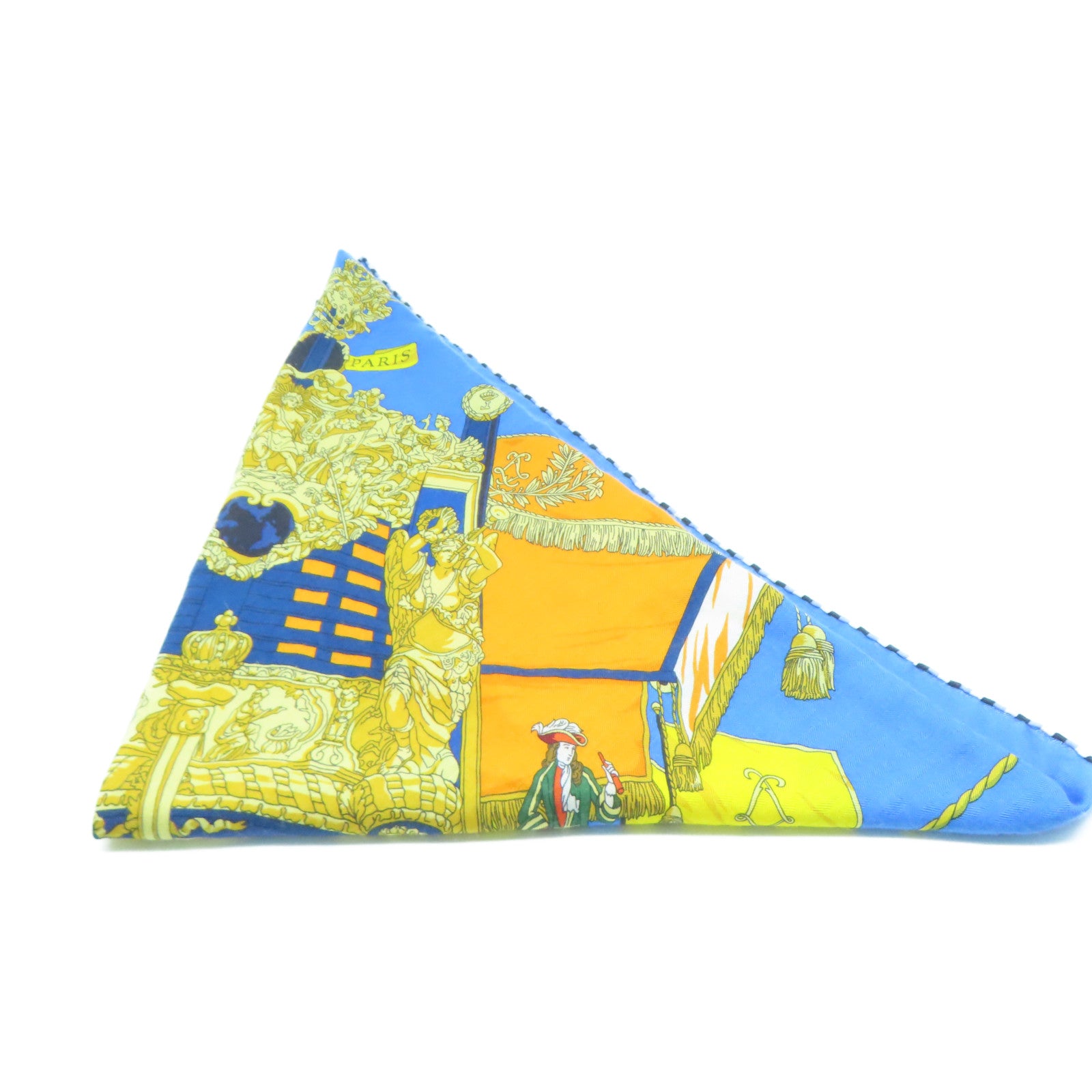 HERMES 【激減優惠】羊絨/絲質Scarf圍巾藍色/黃色
