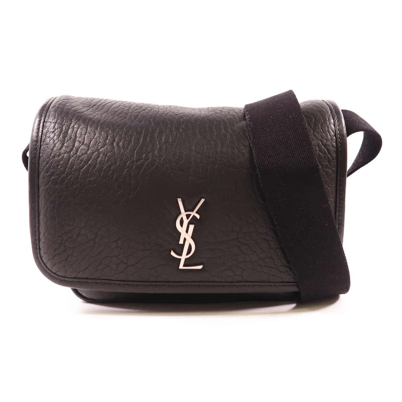 SAINT LAURENT 【激減優惠】羊皮皮革Niki Messenger Bag銀扣肩背袋