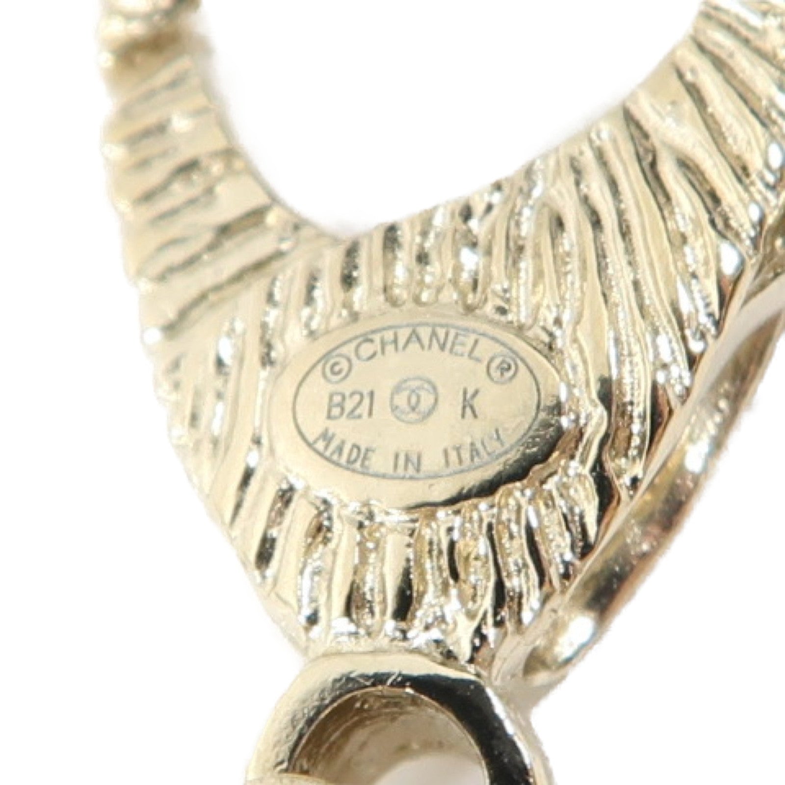 CHANEL 金屬/PVC Necklace項鍊金色/白色
