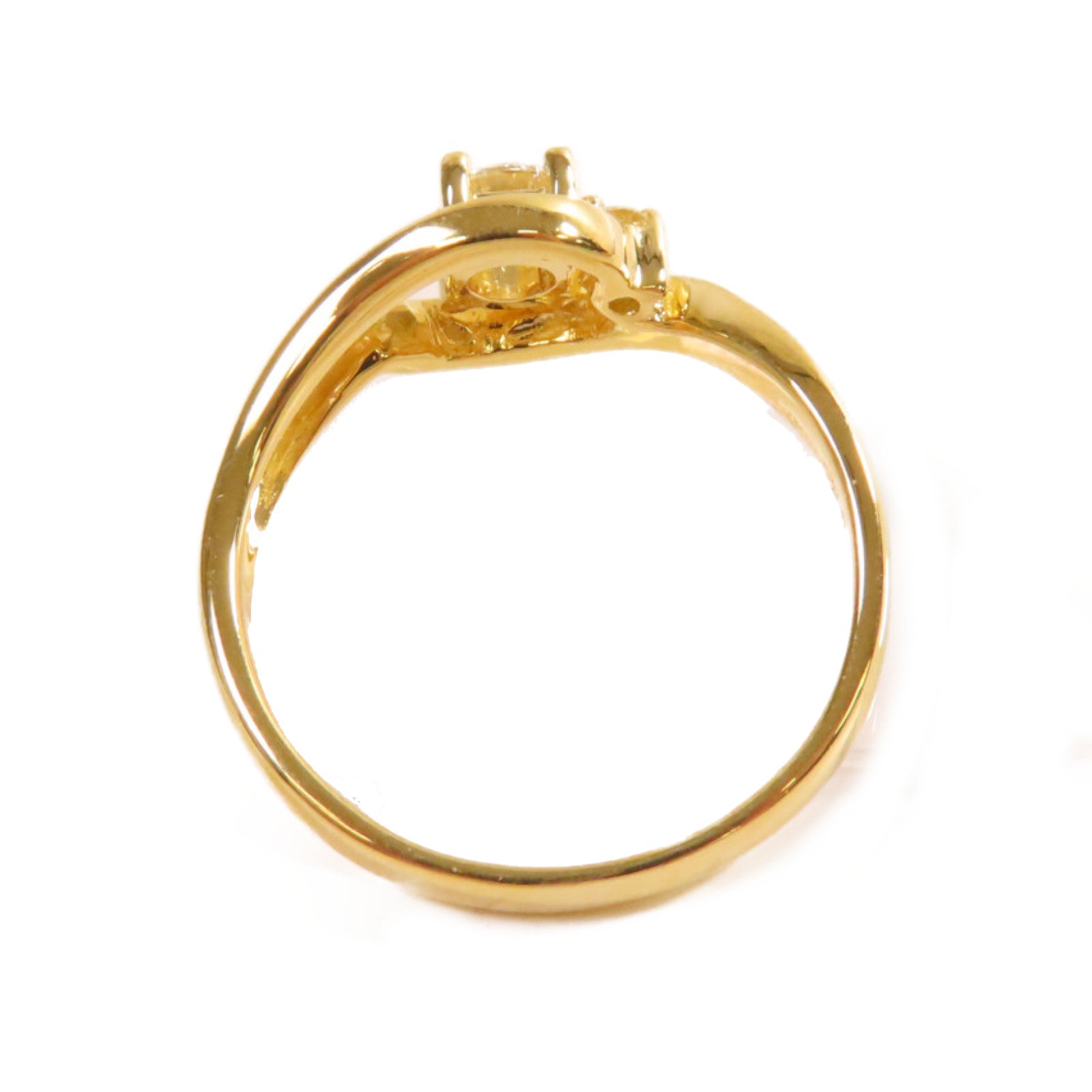 JEWELRY 【激減優惠】18K黃金/0.25ct鑽石/0.02ct鑽石Diamond Ring戒指US#6