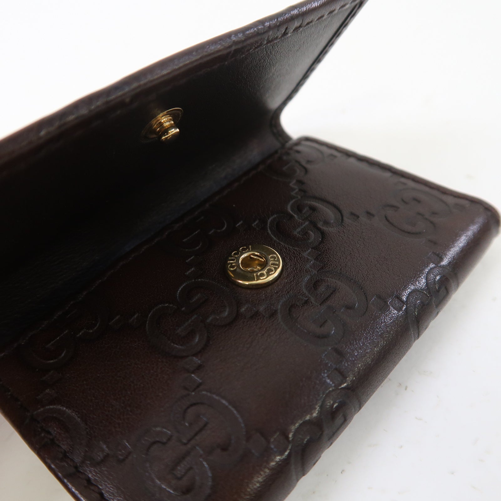 GUCCI 牛皮皮革Key Holder金扣鑰匙套啡色
