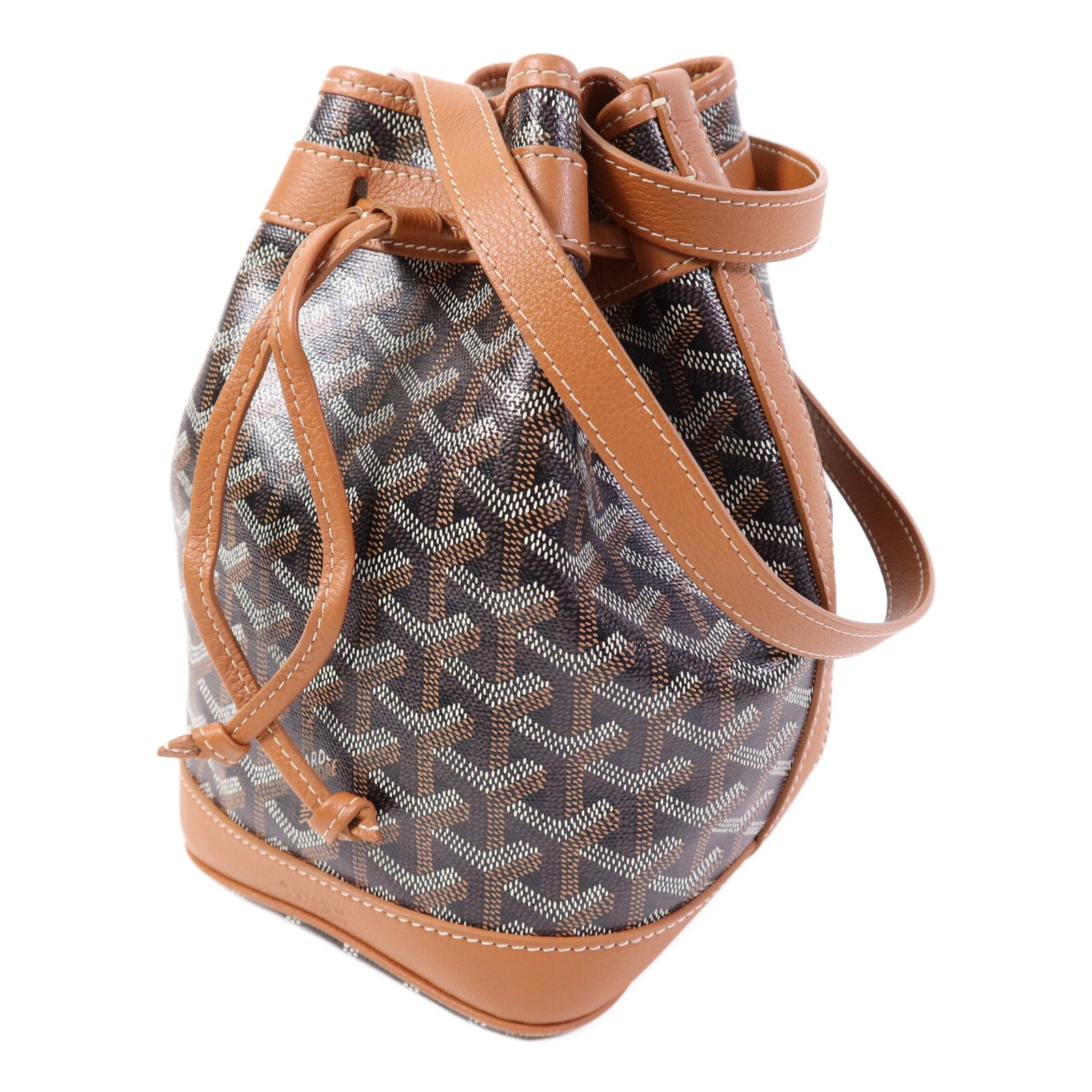 GOYARD 【激減優惠】塗層帆布Petit Flot Bucket銀扣肩背袋