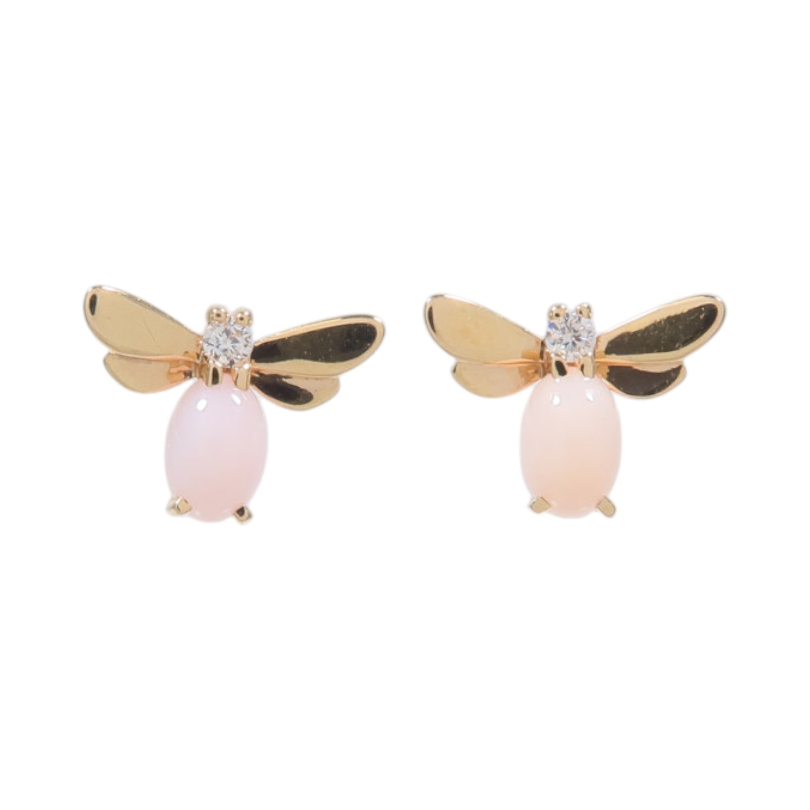 Chaumet 18K玫瑰金Honeybee Earrings蛋白石耳環
