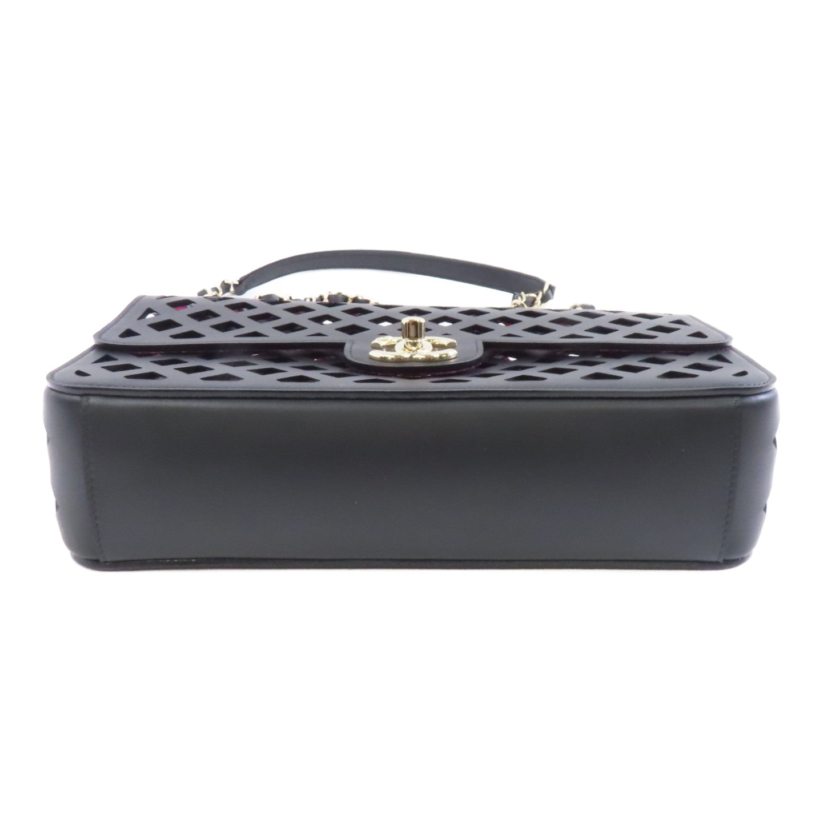 CHANEL 牛皮皮革Chain Shoulder Bag金扣肩背袋黑色