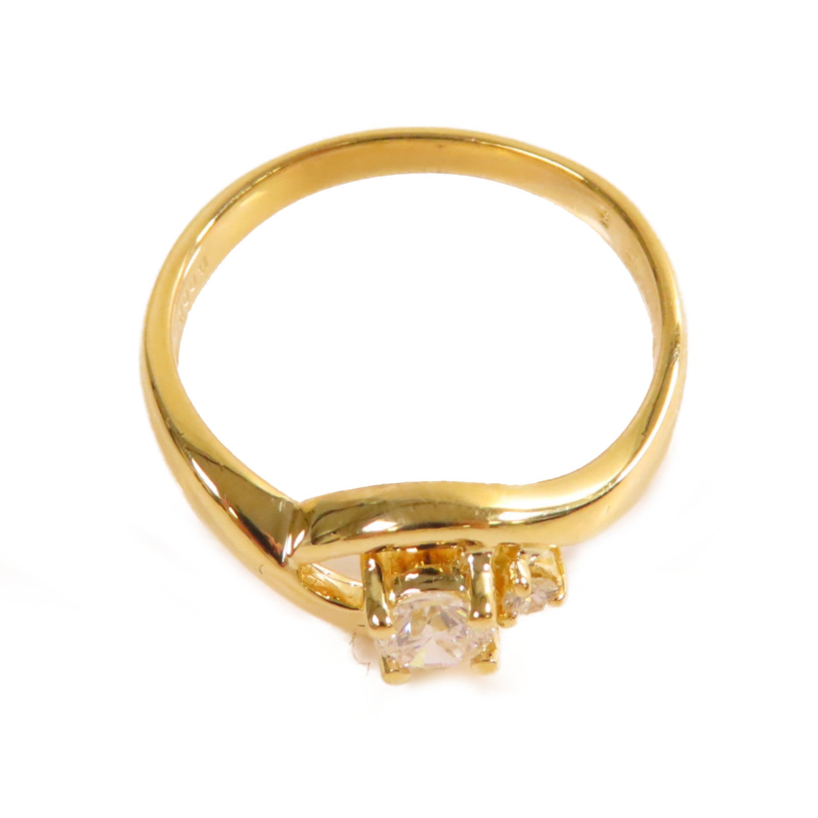 JEWELRY 【激減優惠】18K黃金/0.25ct鑽石/0.02ct鑽石Diamond Ring戒指US#6
